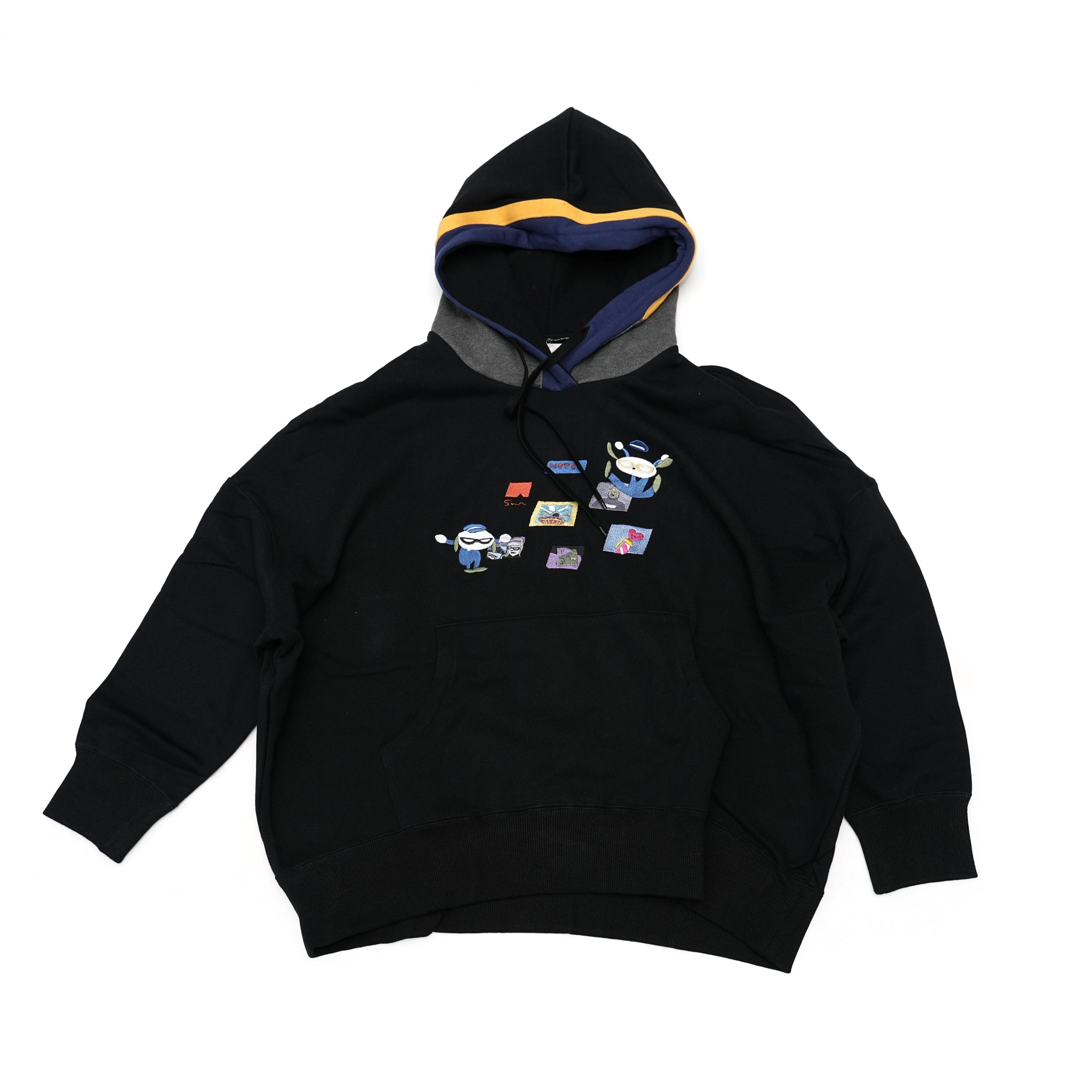 bsdodd-03_b | City Scenery Embroidery Hoodie | Color:Black【BEDSIDEDRAMA_ベッドサイドドラマ】
