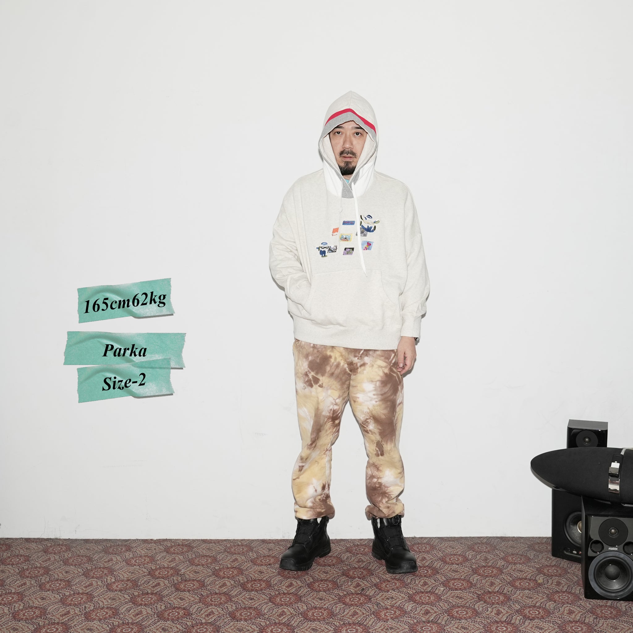 No:bsdodd-03_a | Name:City Scenery Embroidery Hoodie | Color:Oat Meal【BEDSIDEDRAMA_ベッドサイドドラマ】【archive】