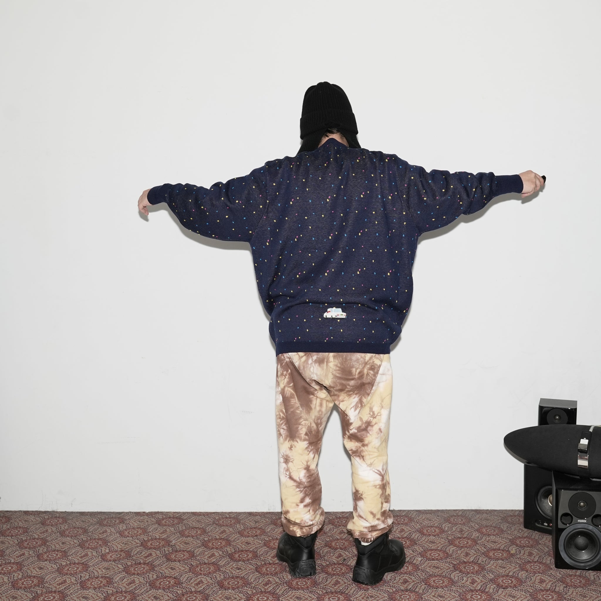 No:bsdodd-02 | Name:City Lights Knit Sweater | Color:Navy【BEDSIDEDRAMA_ベッドサイドドラマ】【archive】