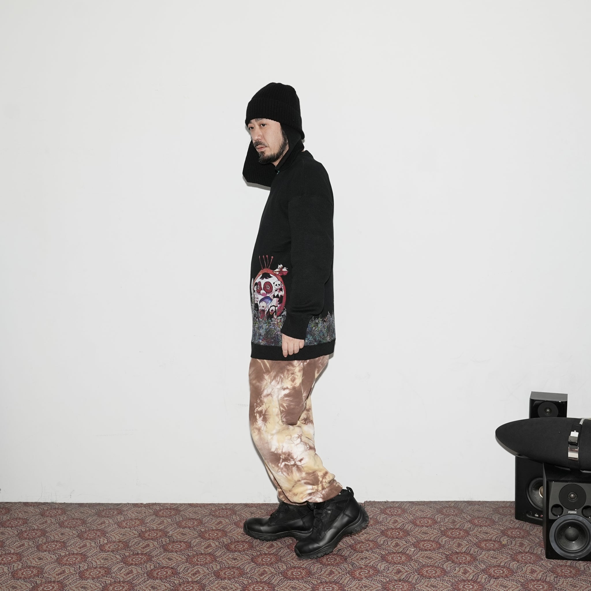 No:SF*IA-01 | Name:勇者たち Knit Sweater | Color:Black【浅野いにお × STOF 22AW SPECIAL ITEM】【archive】
