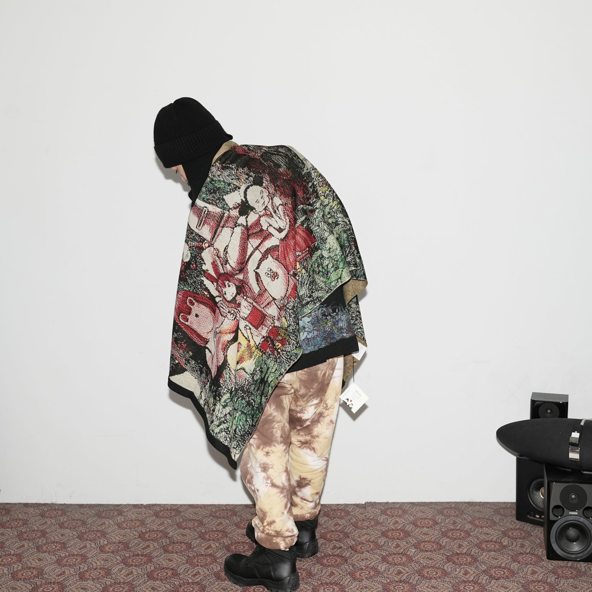 No:SF*IA-02| Name:勇者たち Knit Blanket Stole | Color:Black【浅野いにお × STOF 22AW SPECIAL ITEM】【archive】