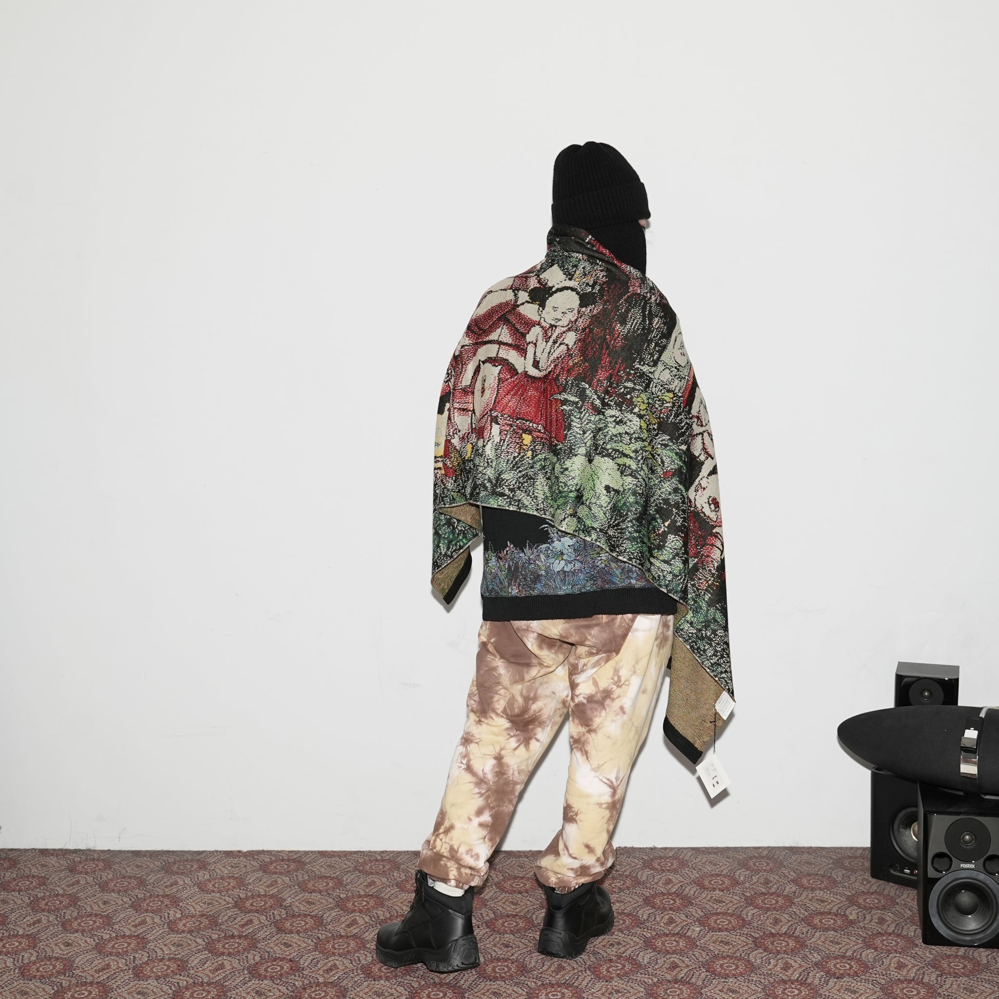 No:SF*IA-02| Name:勇者たち Knit Blanket Stole | Color:Black【浅野いにお × STOF 22AW SPECIAL ITEM】【archive】