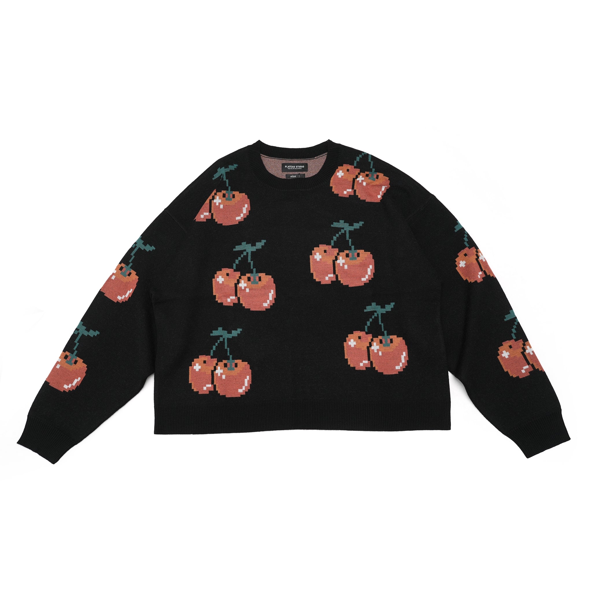 Cherry knit crewneck – Black | PLATEAU STUDIO
