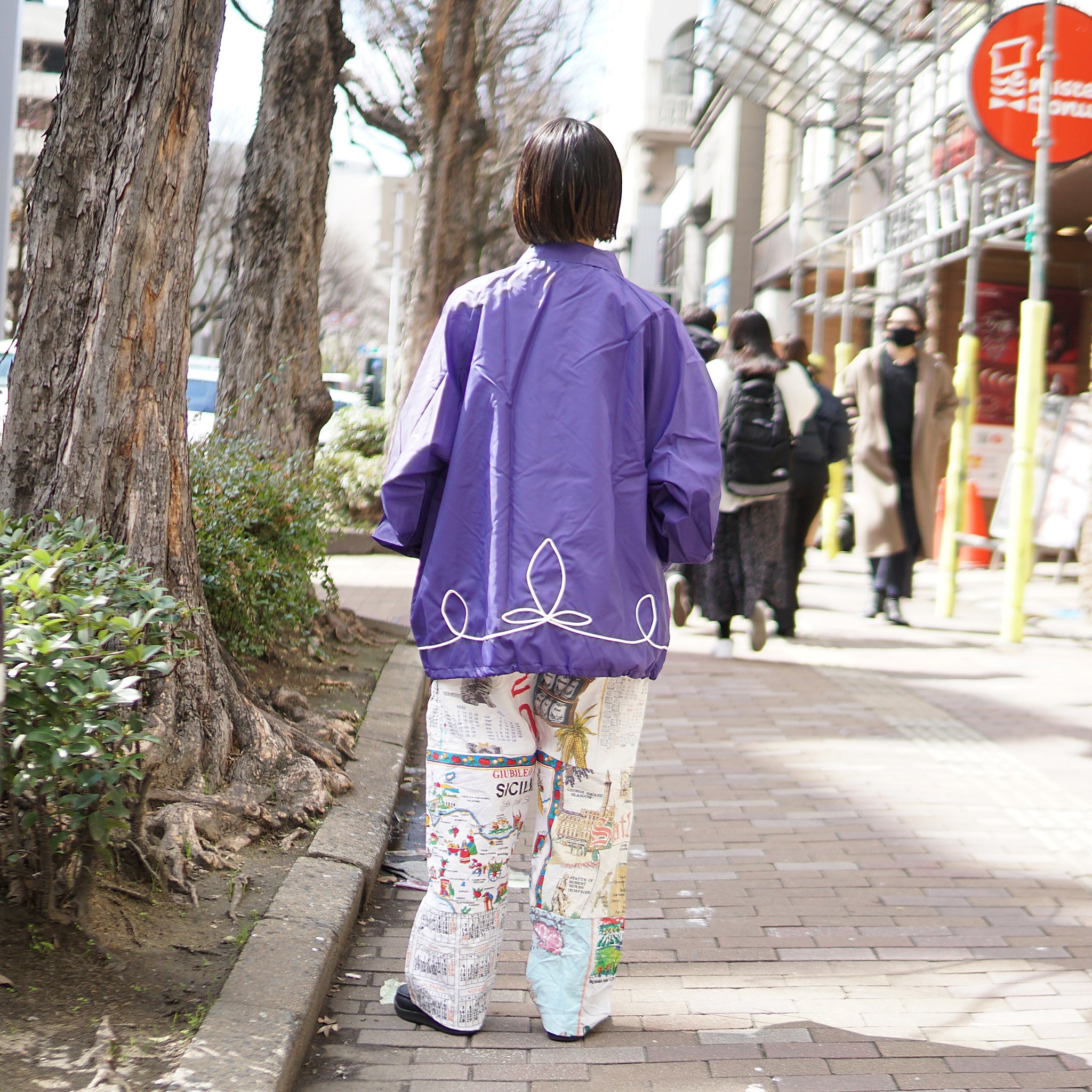 tl23s004 | rope emb coaches jacket | – Brown/Purple | THRIFTY LOOK