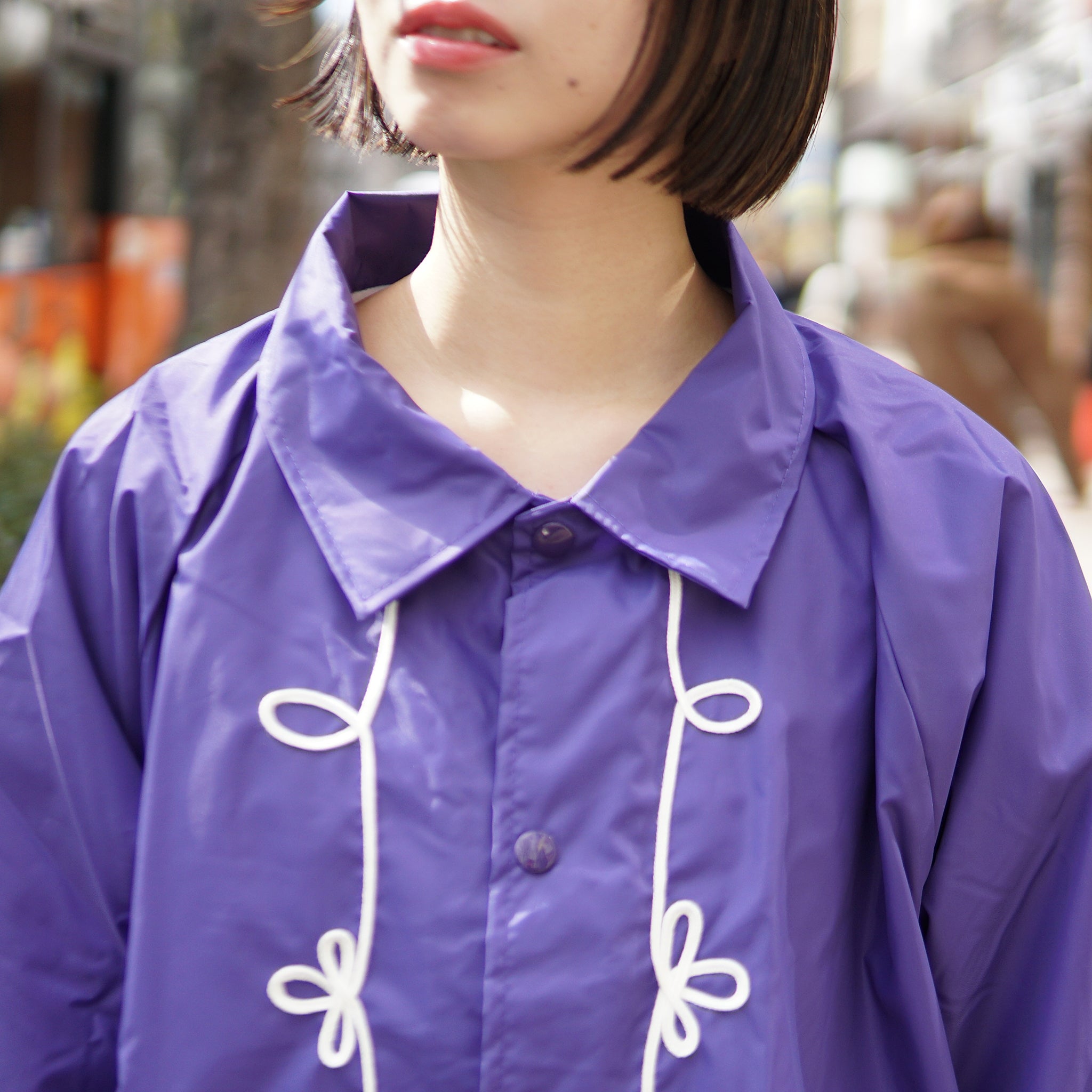 tl23s004 | rope emb coaches jacket | – Brown/Purple | THRIFTY LOOK