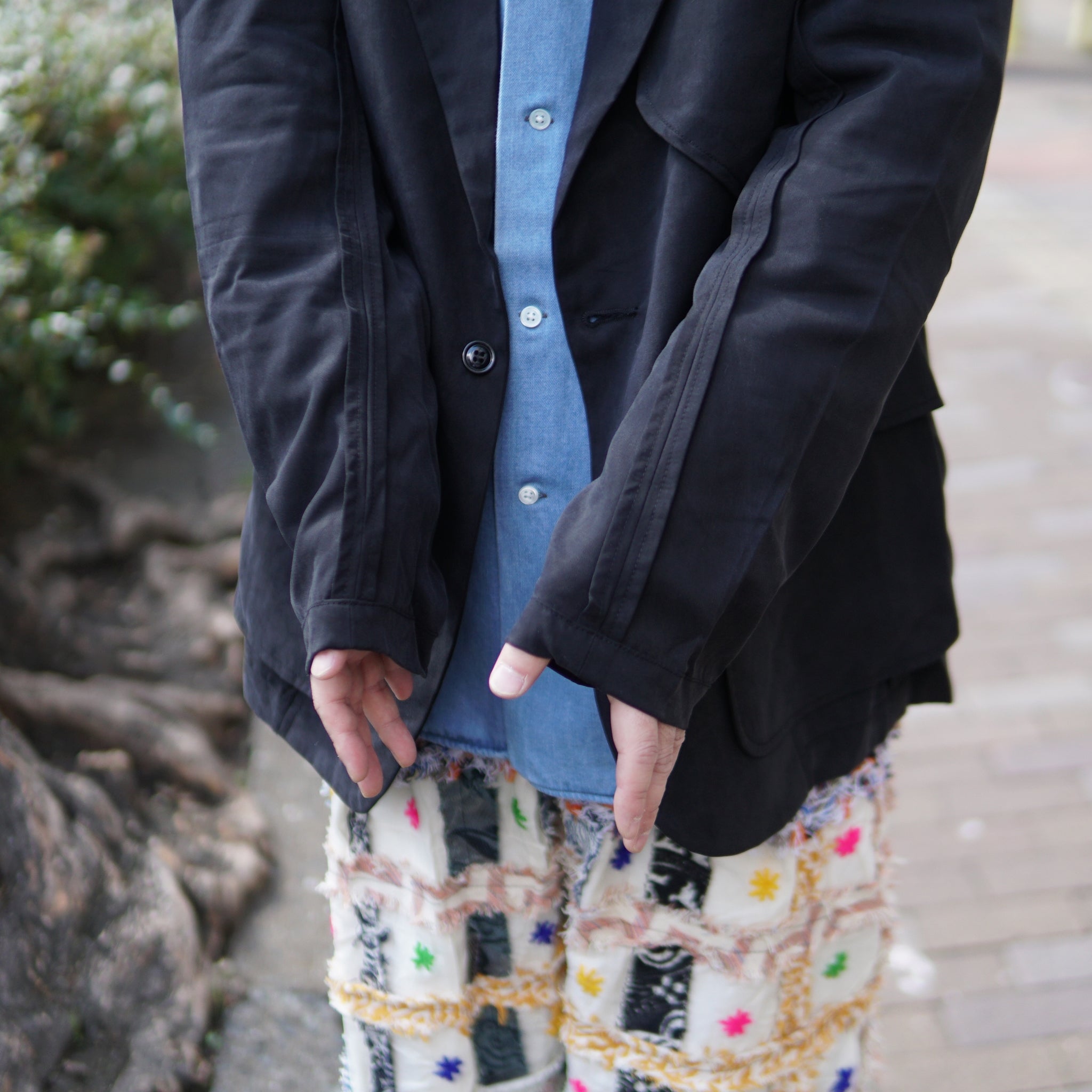 No:M31017-17 | Name:Ura Low Lapel Blazer | Color:Tencel Black【MONITALY_モニタリー】