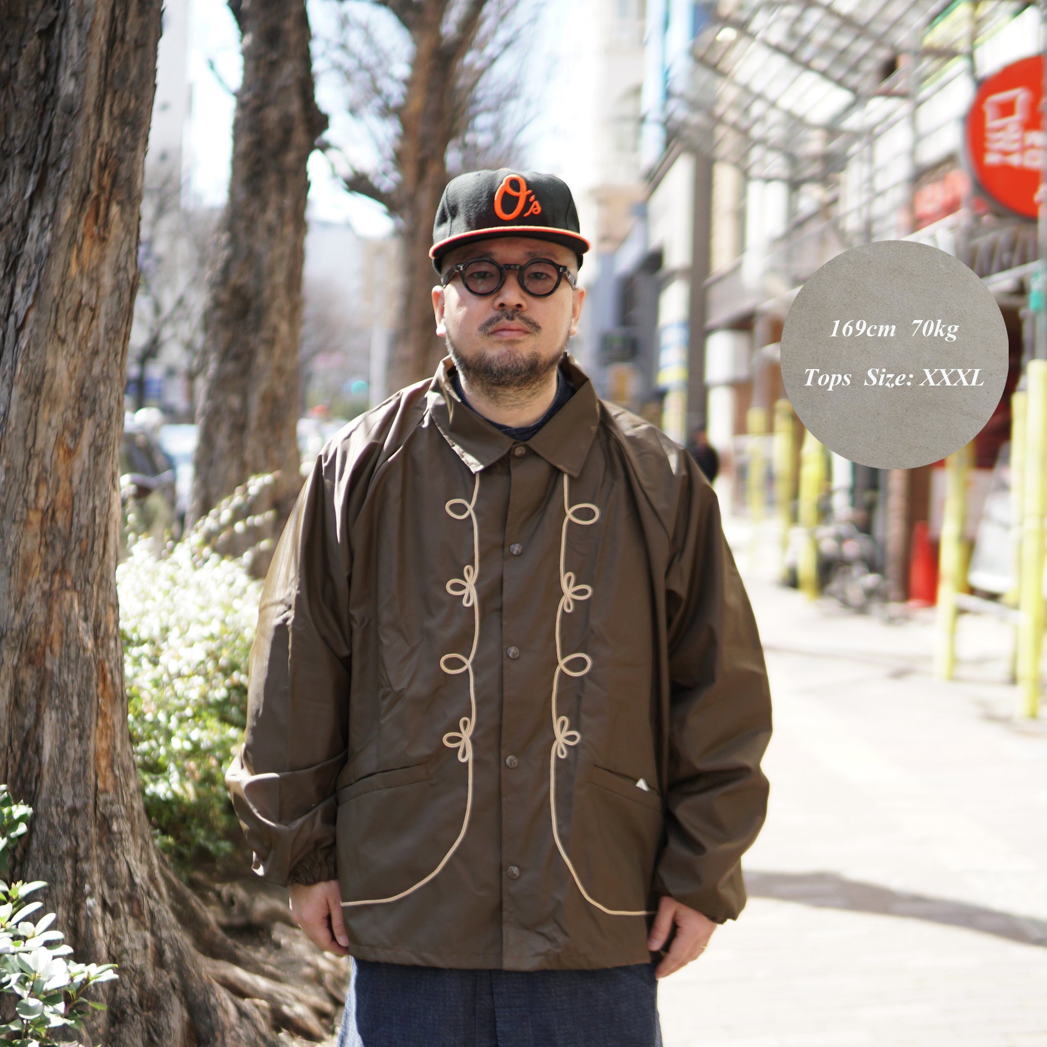 tl23s004 | rope emb coaches jacket | – Brown/Purple | THRIFTY LOOK