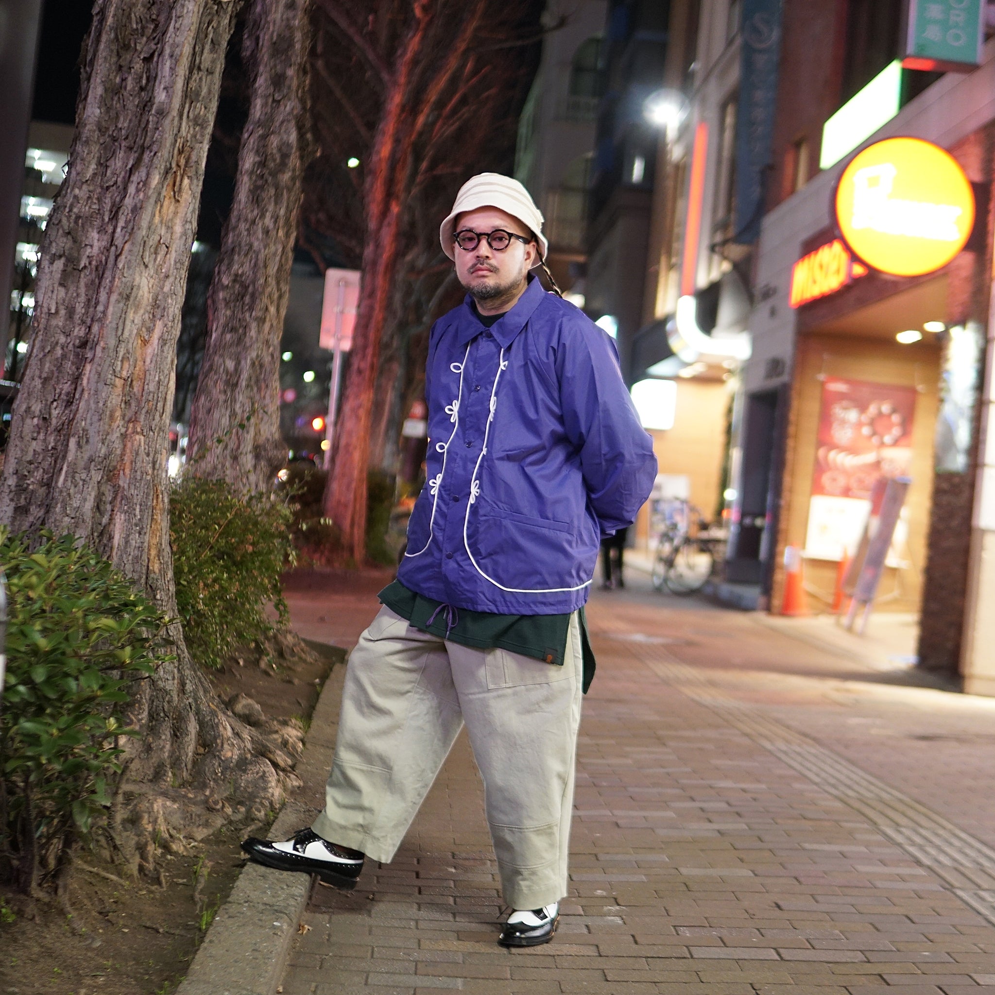 tl23s004 | rope emb coaches jacket | – Brown/Purple | THRIFTY LOOK
