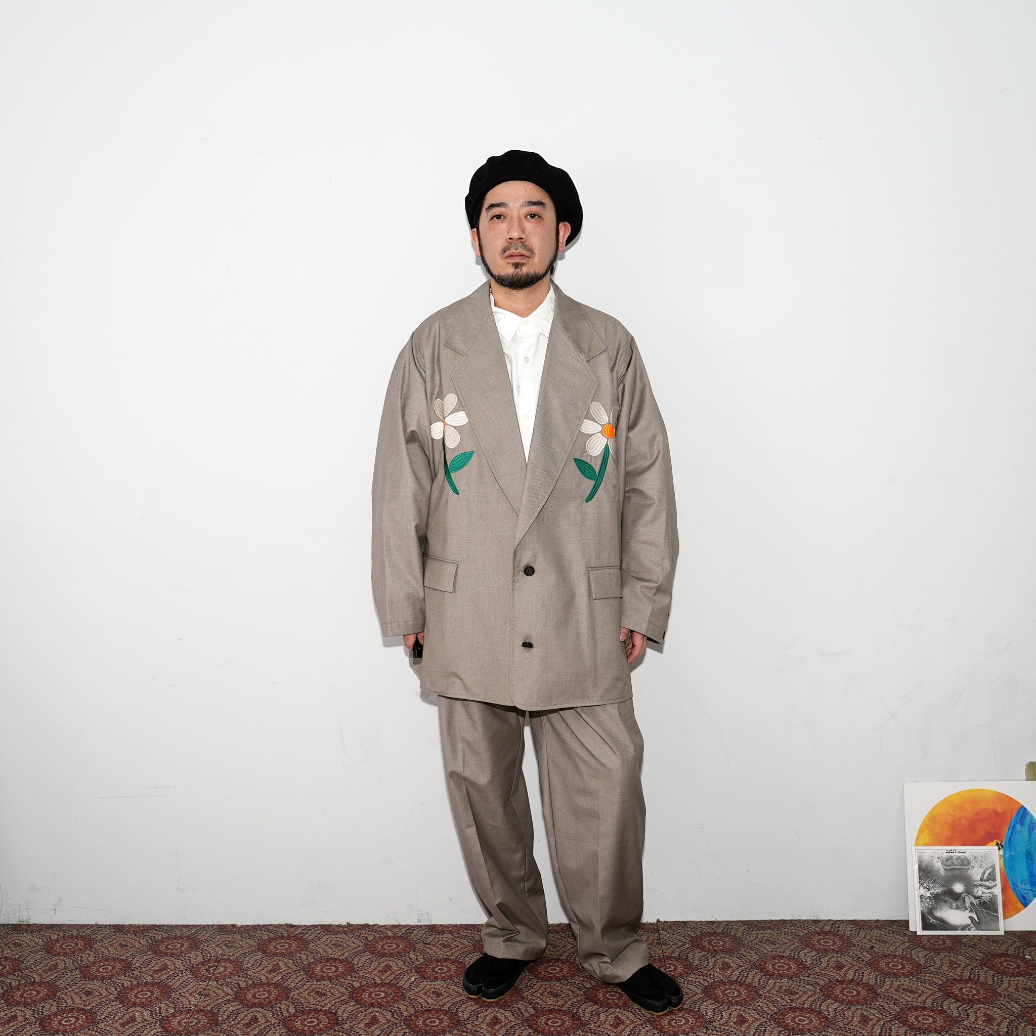 No:LL-JK01 | Name:Flower Embroidery Big Jacket | Color:Gray/Navy【EFILEVOL_エフィレボル】