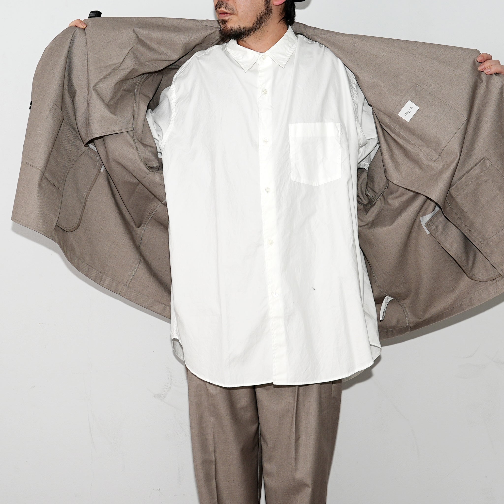 No:LL-JK01 | Name:Flower Embroidery Big Jacket | Color:Gray/Navy【EFILEVOL_エフィレボル】