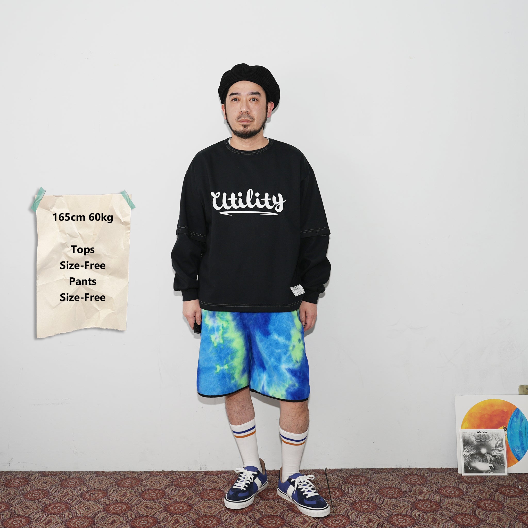 pw21s01 | TIE DYE FLEECE SHORTS | Color:Neon-Blue | Size:Free【PLATEAU STUDIO_プラトー スタジオ】
