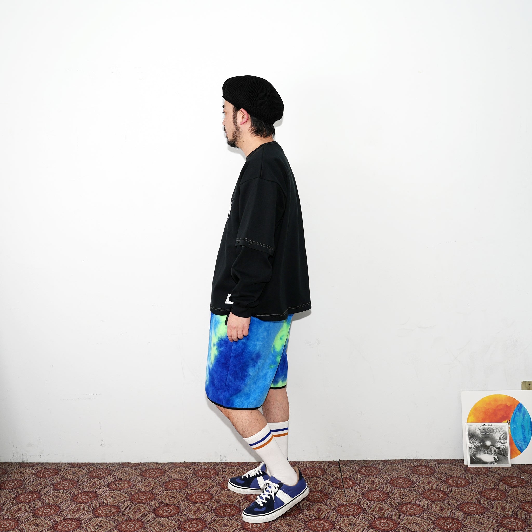 pw21s01 | TIE DYE FLEECE SHORTS | Color:Neon-Blue | Size:Free【PLATEAU STUDIO_プラトー スタジオ】