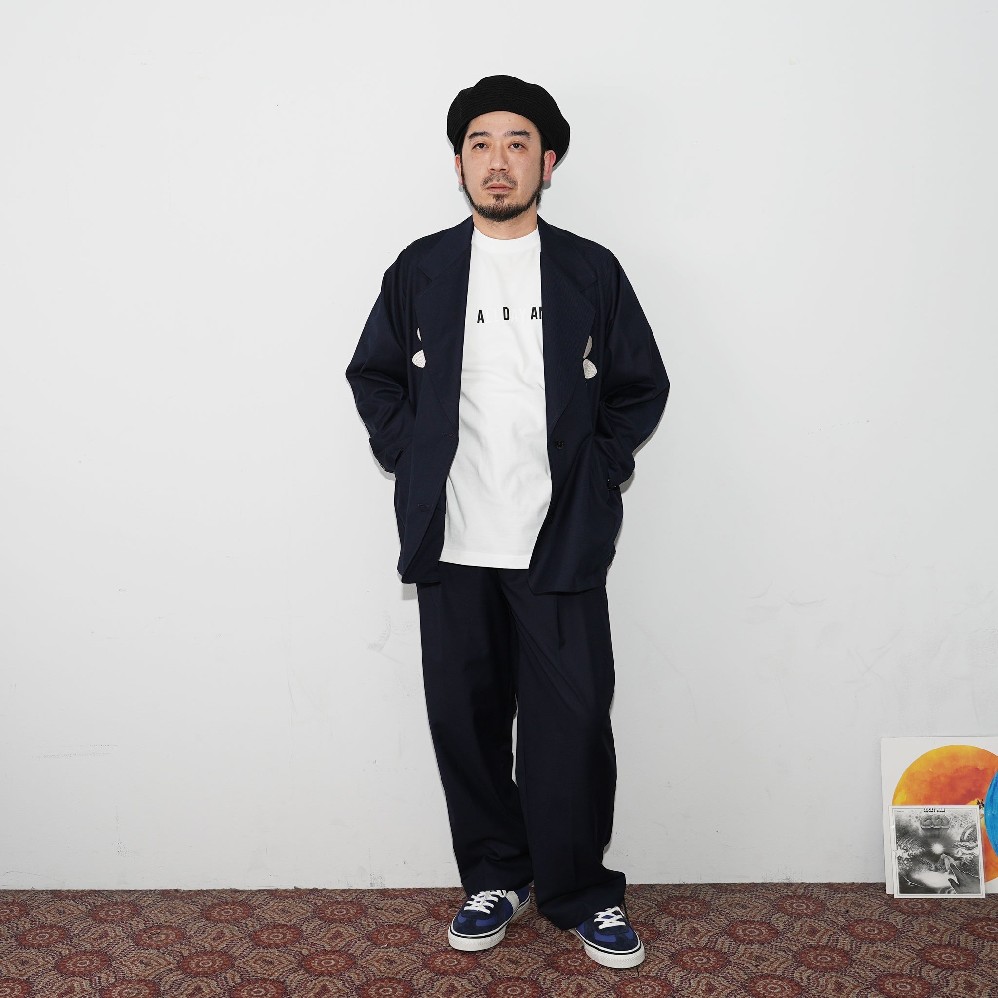 No:LL-JK01 | Name:Flower Embroidery Big Jacket | Color:Gray/Navy【EFILEVOL_エフィレボル】