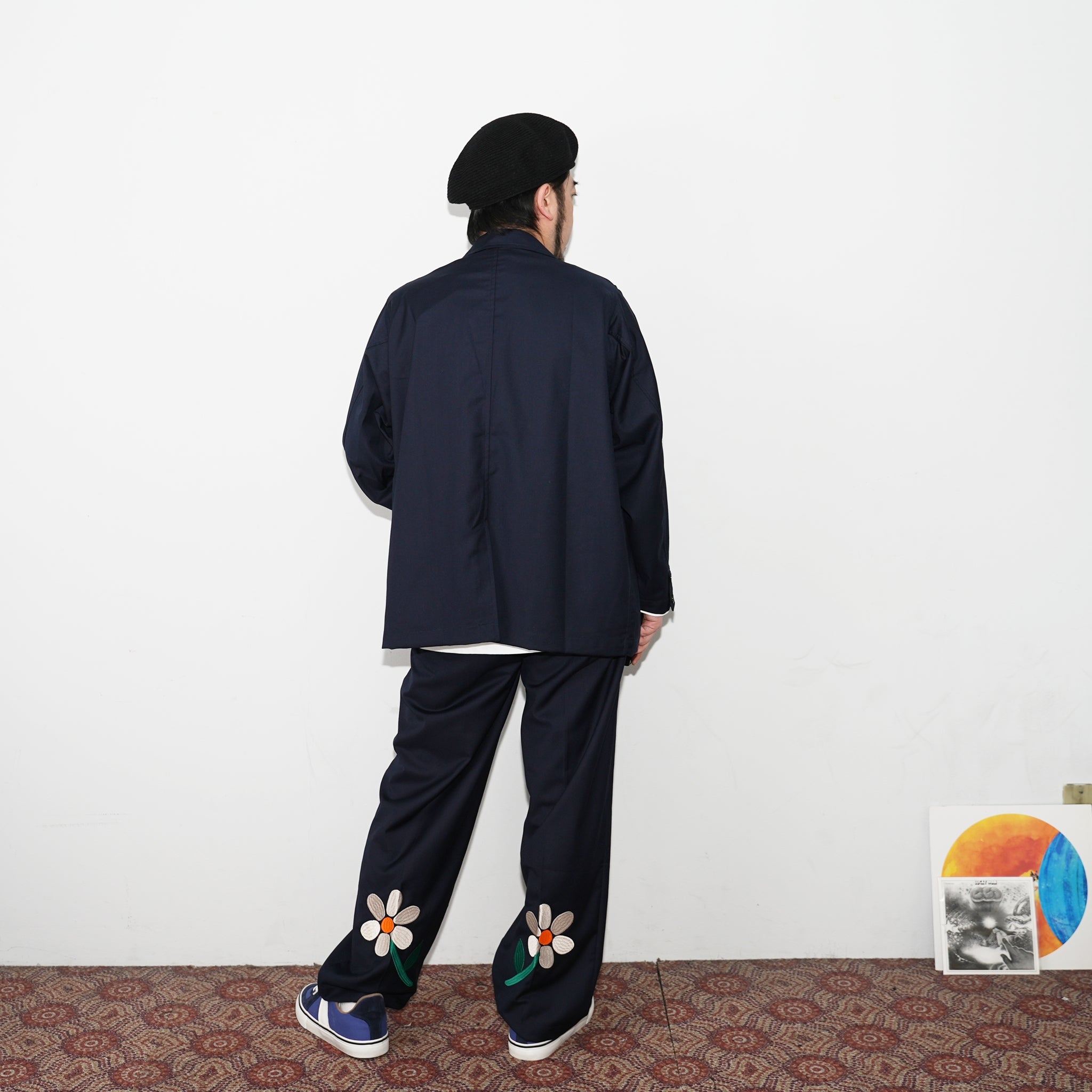 No:LL-JK01 | Name:Flower Embroidery Big Jacket | Color:Gray/Navy【EFILEVOL_エフィレボル】