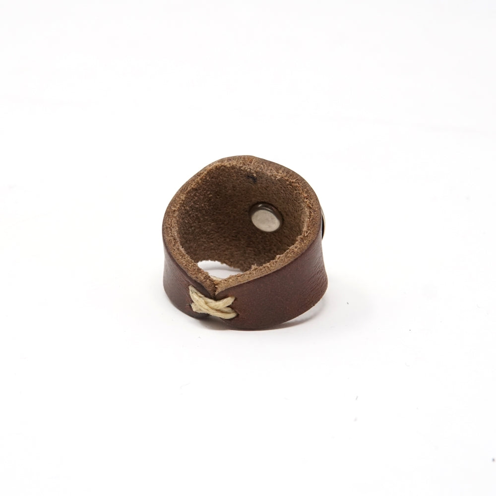 No:MG-LR01-09-02 | Name:Leather Ring w/ Concho | Color:Brown Star【YUKETEN】-MEG COMPANY-ADDICTION FUKUOKA