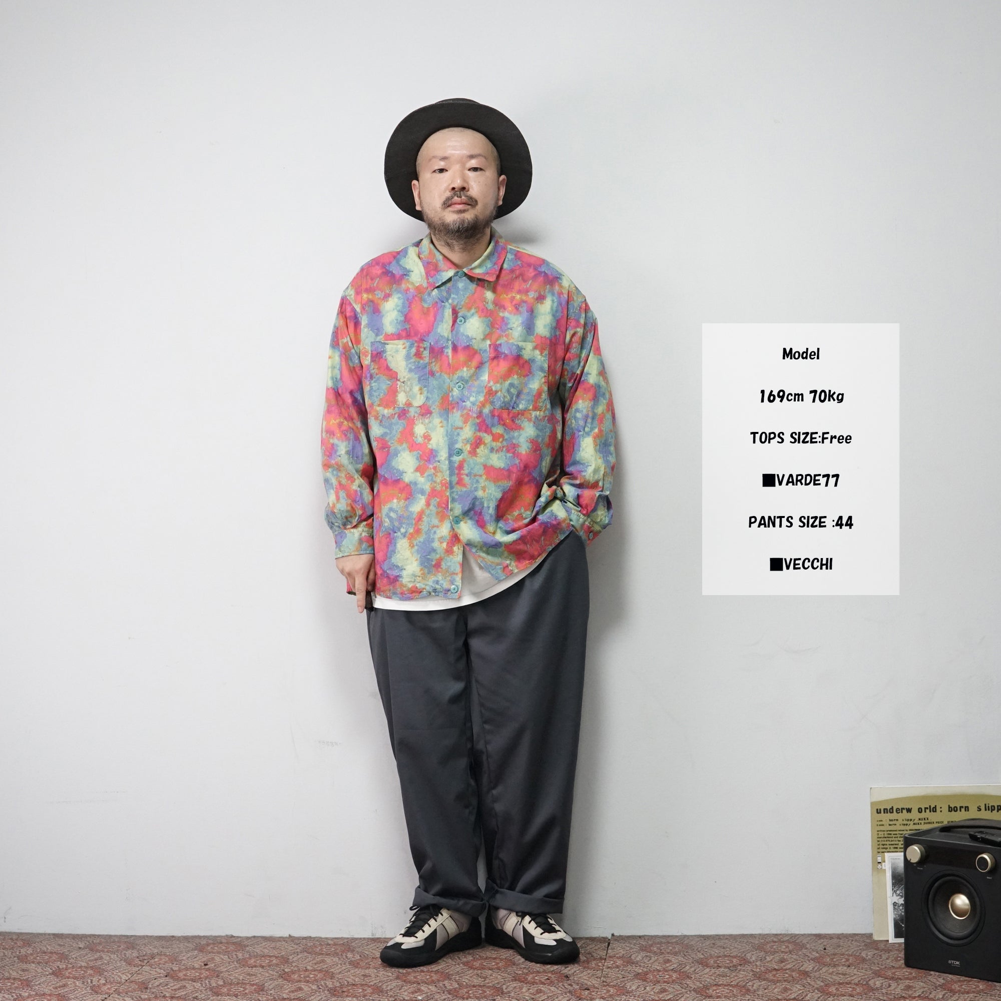 No:VR22SP-SD-SH01 | Name:Uneven dyeing long sleeve shirts | Color:Lime Base 【VARDE77_バルデセブンティセブン】