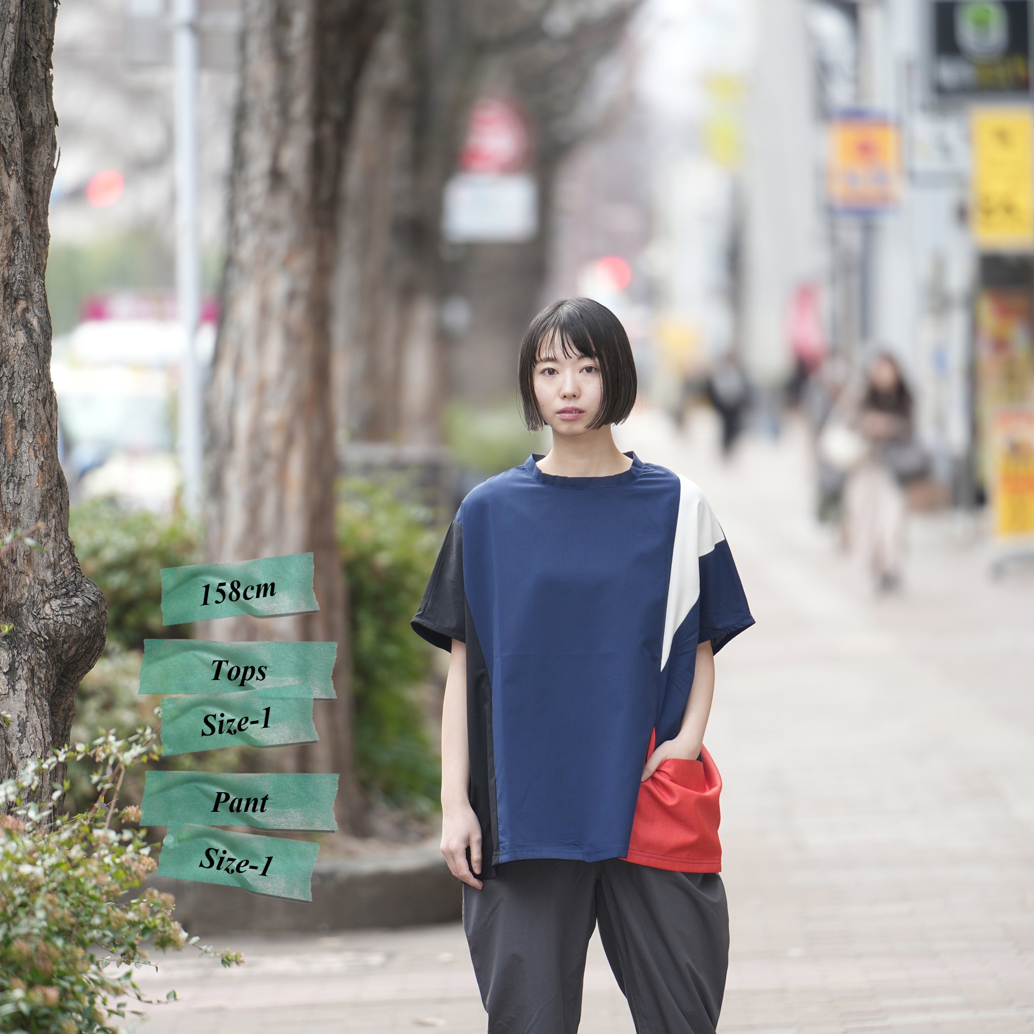 No:bsd23SS-02_b | Name:Color panel onepiece | Color:Navy【BEDSIDEDRAMA_ベッドサイドドラマ】【archive】
