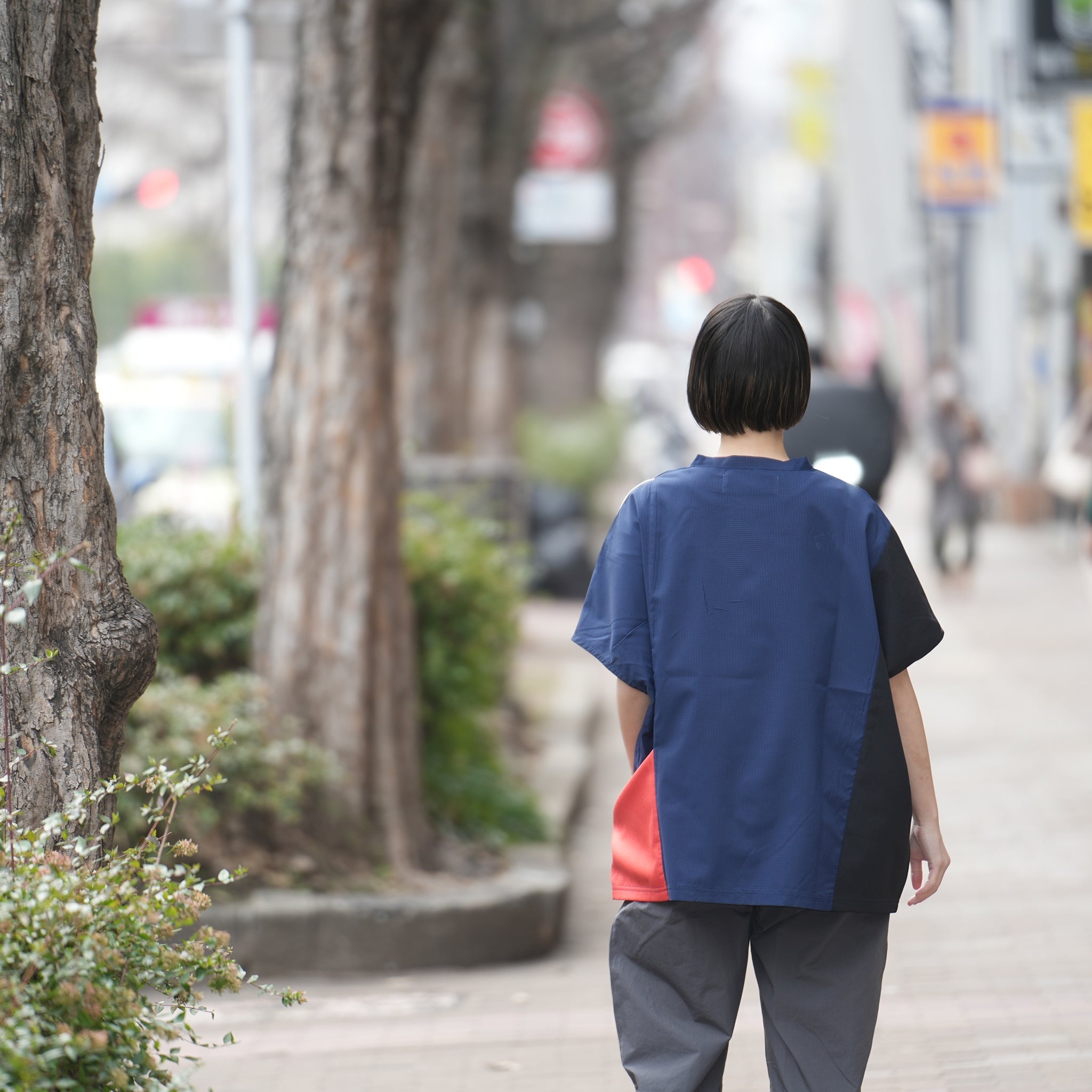 No:bsd23SS-02_b | Name:Color panel onepiece | Color:Navy【BEDSIDEDRAMA_ベッドサイドドラマ】【archive】