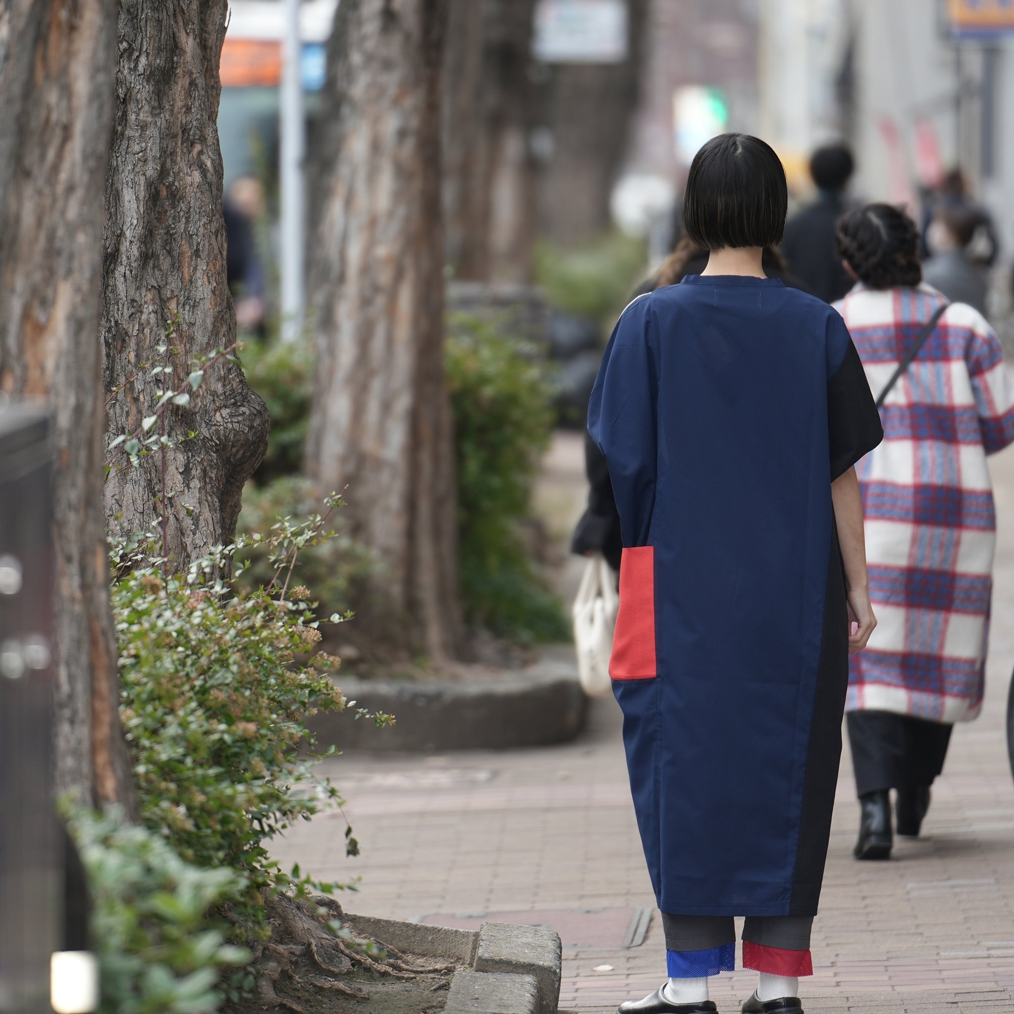 No:bsd23SS-02_b | Name:Color panel onepiece | Color:Navy【BEDSIDEDRAMA_ベッドサイドドラマ】【archive】