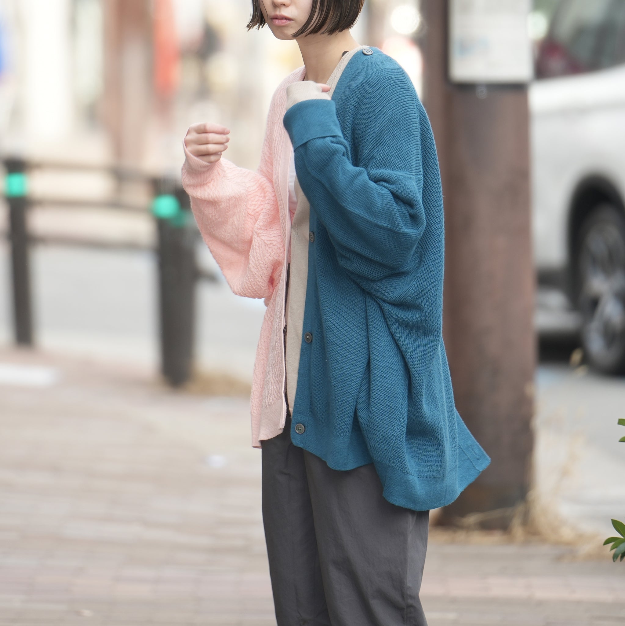 No:bsd23SS-20_a | Name:3piece knit cardigan | Color:Azisai【BEDSIDEDRAMA_ベッドサイドドラマ】【archive】