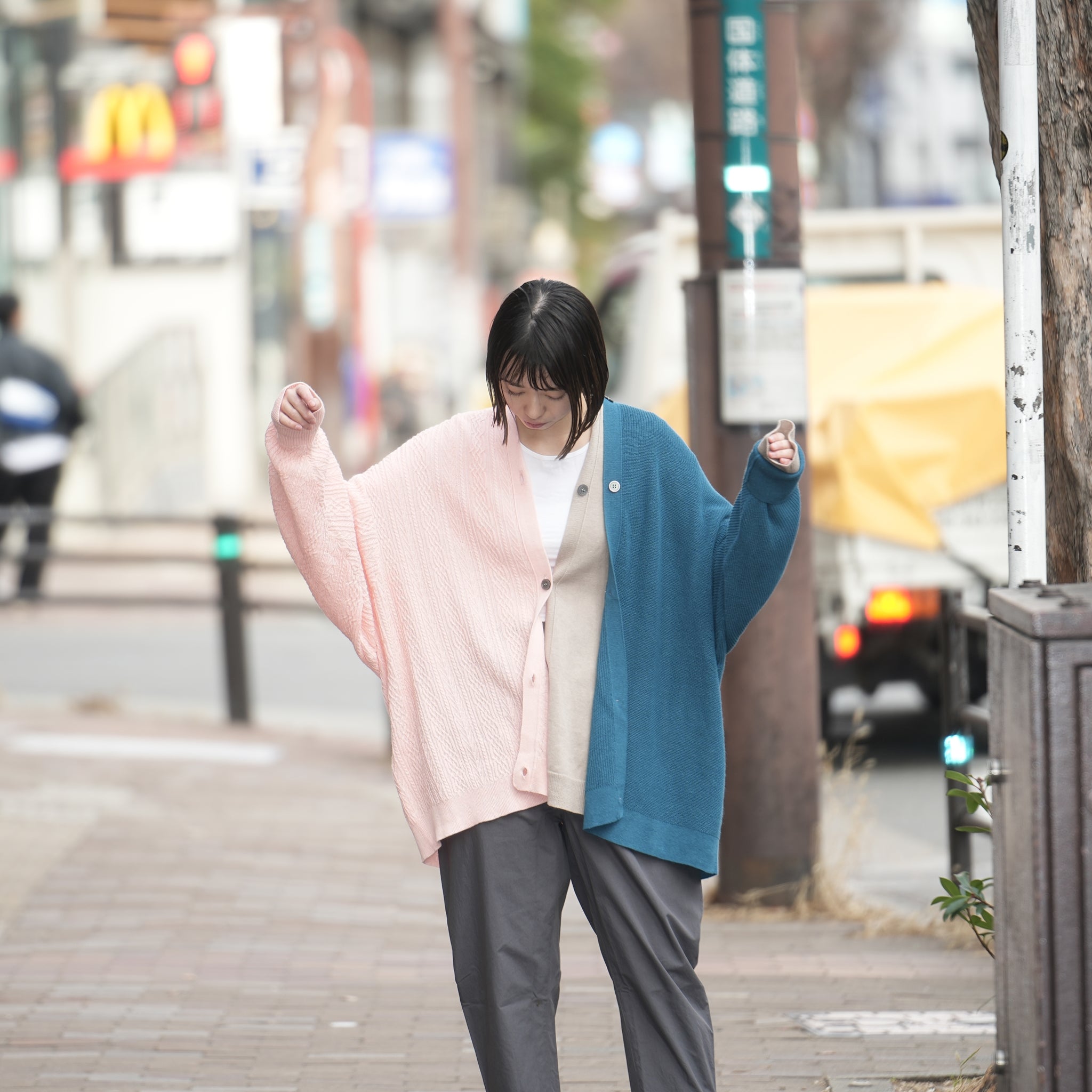 No:bsd23SS-20_a | Name:3piece knit cardigan | Color:Azisai【BEDSIDEDRAMA_ベッドサイドドラマ】