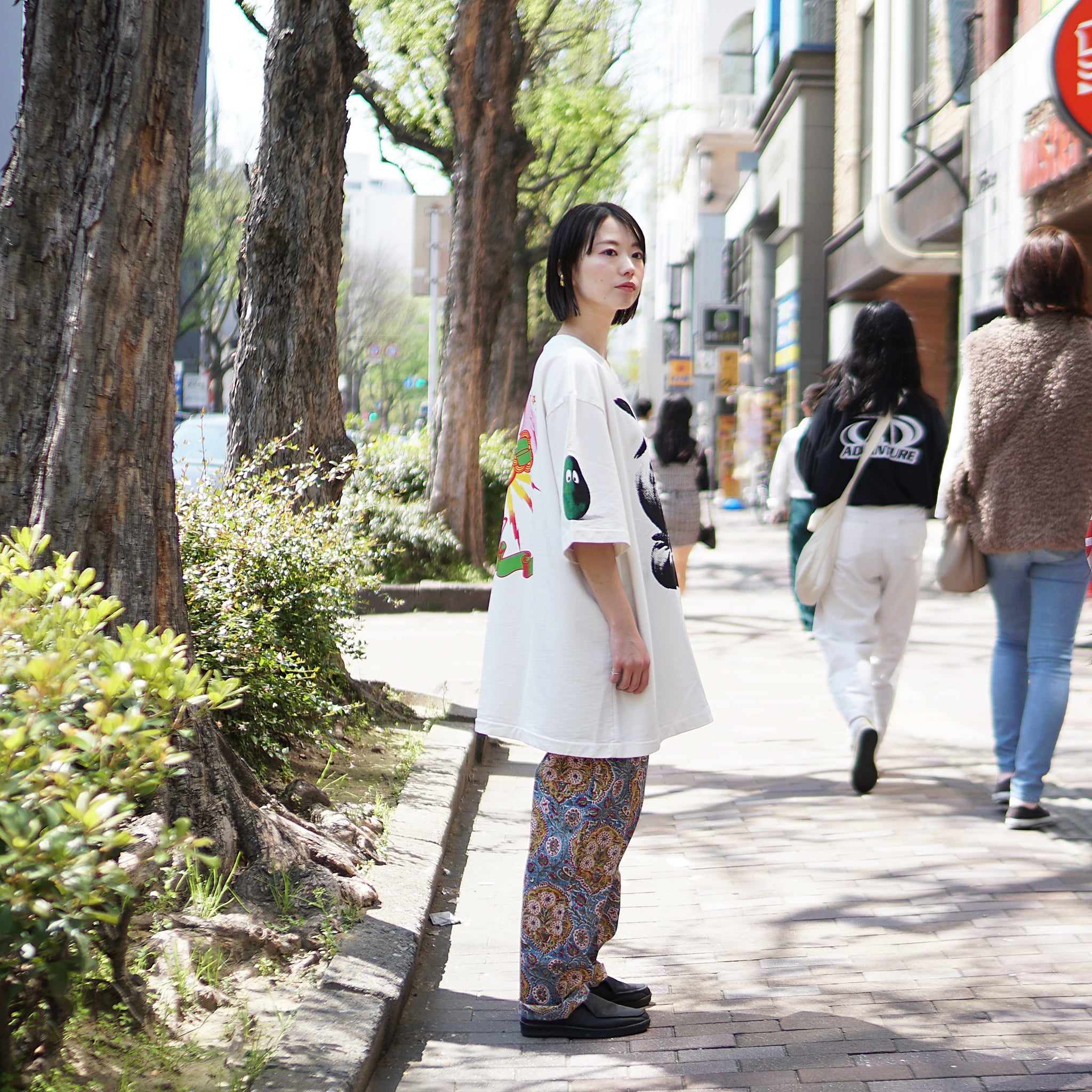 M25701 | French Terry SS Pocket Tee w Print | Color:White【MONITALY_モニタリー】【archive】