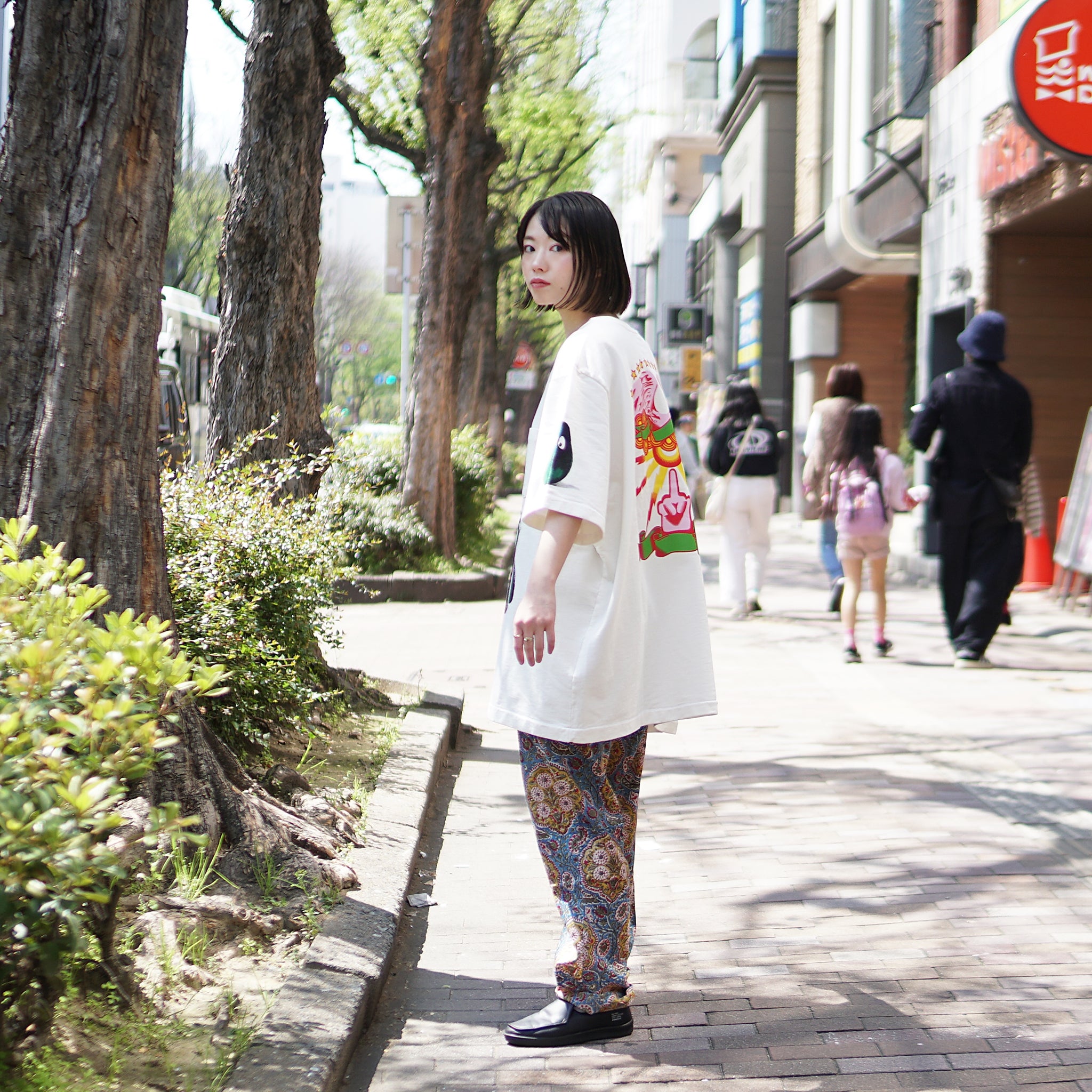 M25701 | French Terry SS Pocket Tee w Print | Color:White【MONITALY_モニタリー】【archive】