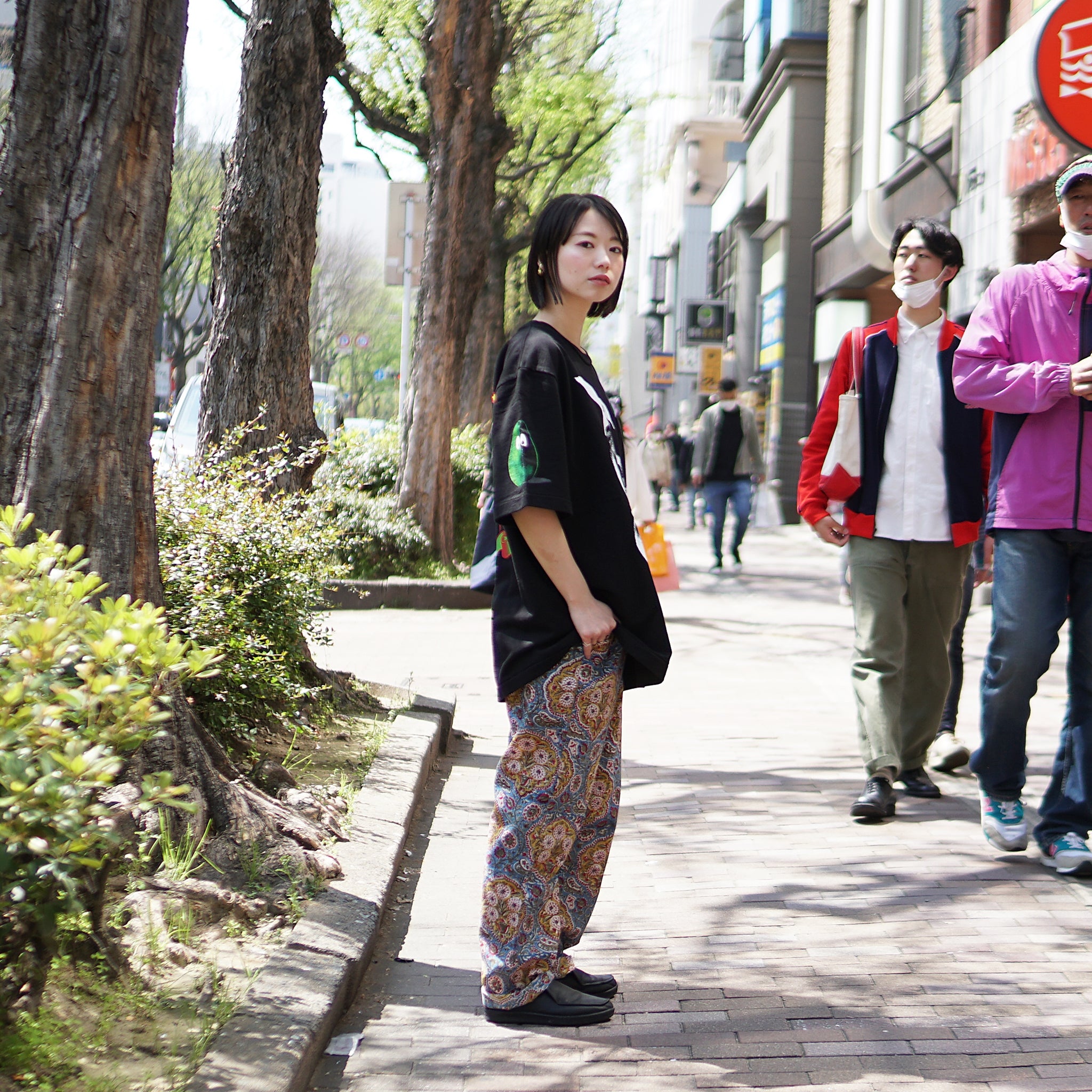 M25701black | French Terry SS Pocket Tee w Print | Color:Black【MONITALY_モニタリー】【archive】