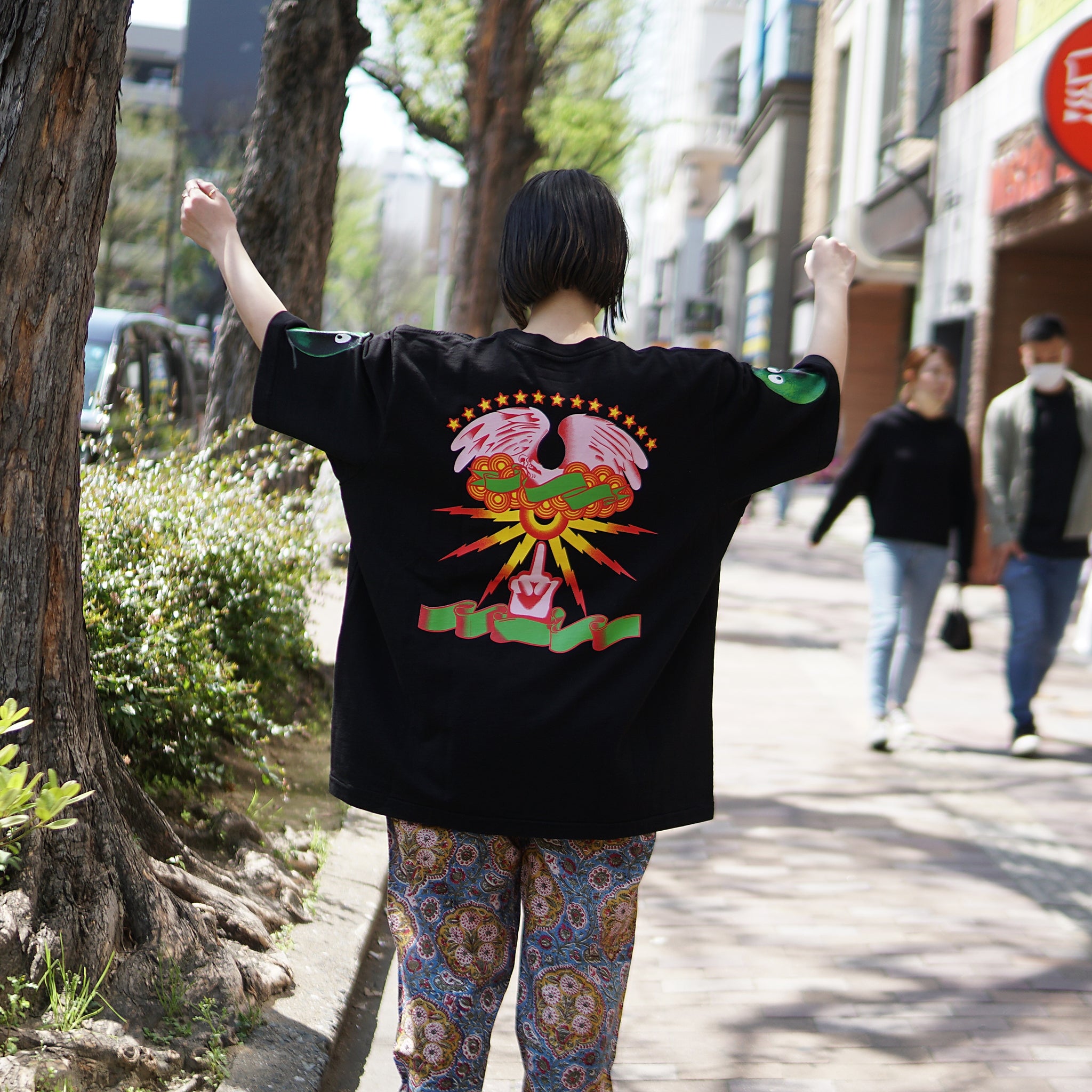 M25701black | French Terry SS Pocket Tee w Print | Color:Black【MONITALY_モニタリー】【archive】