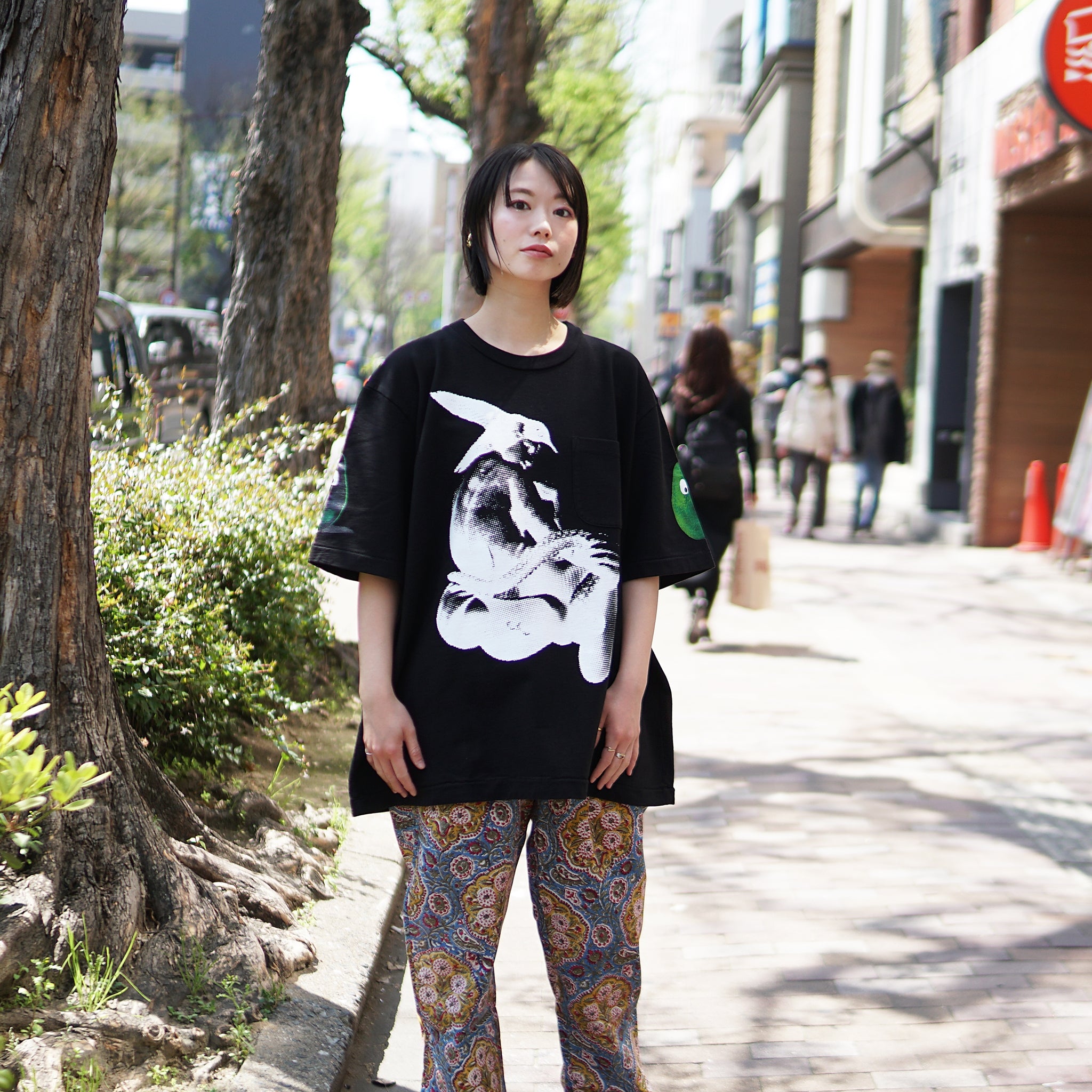M25701black | French Terry SS Pocket Tee w Print | Color:Black【MONITALY_モニタリー】【archive】