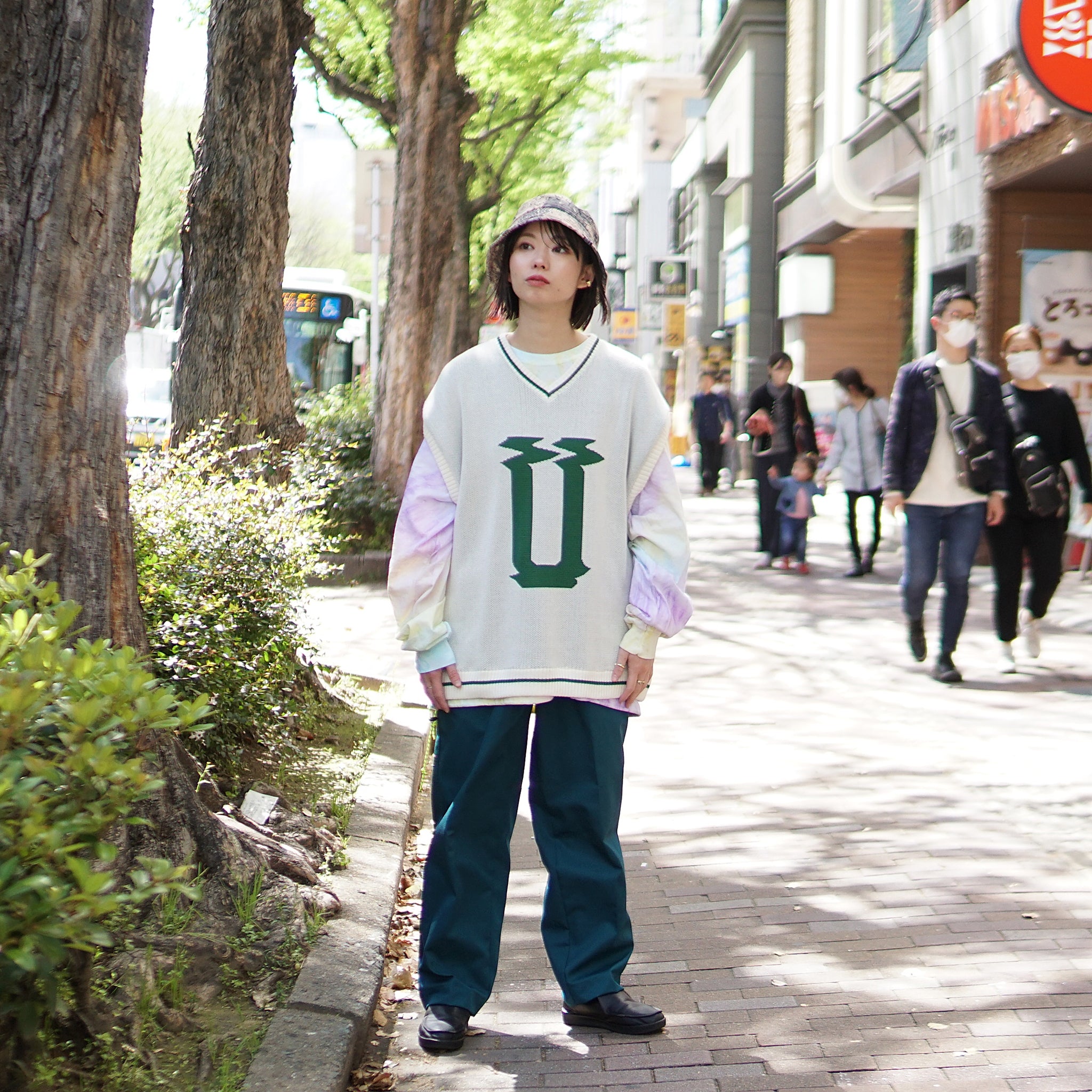 VE-23SS-V2 | Pantalone Uficio | Color:Green/Burgundy/Black【VECCHI_ベッチ】