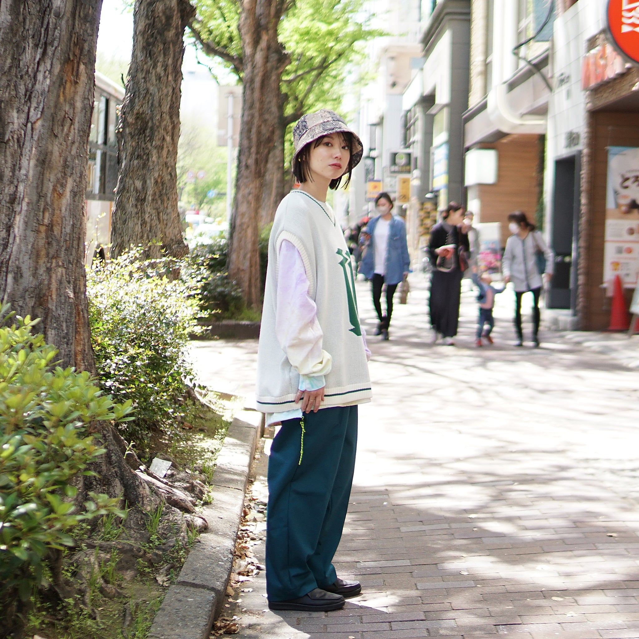 VE-23SS-V2 | Pantalone Uficio | Color:Green/Burgundy/Black【VECCHI_ベッチ】