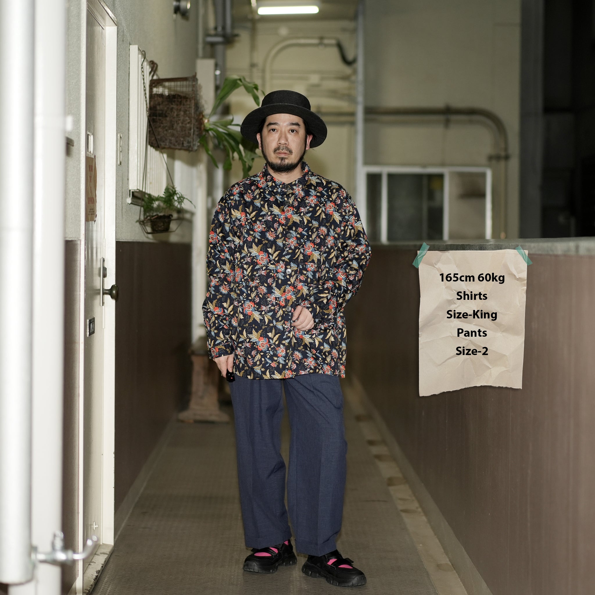No:VOO-1087 | Name:Fiesta Shirts | Color:Dk.Beige/White/Dk.Navy【VOO_ヴォー】
