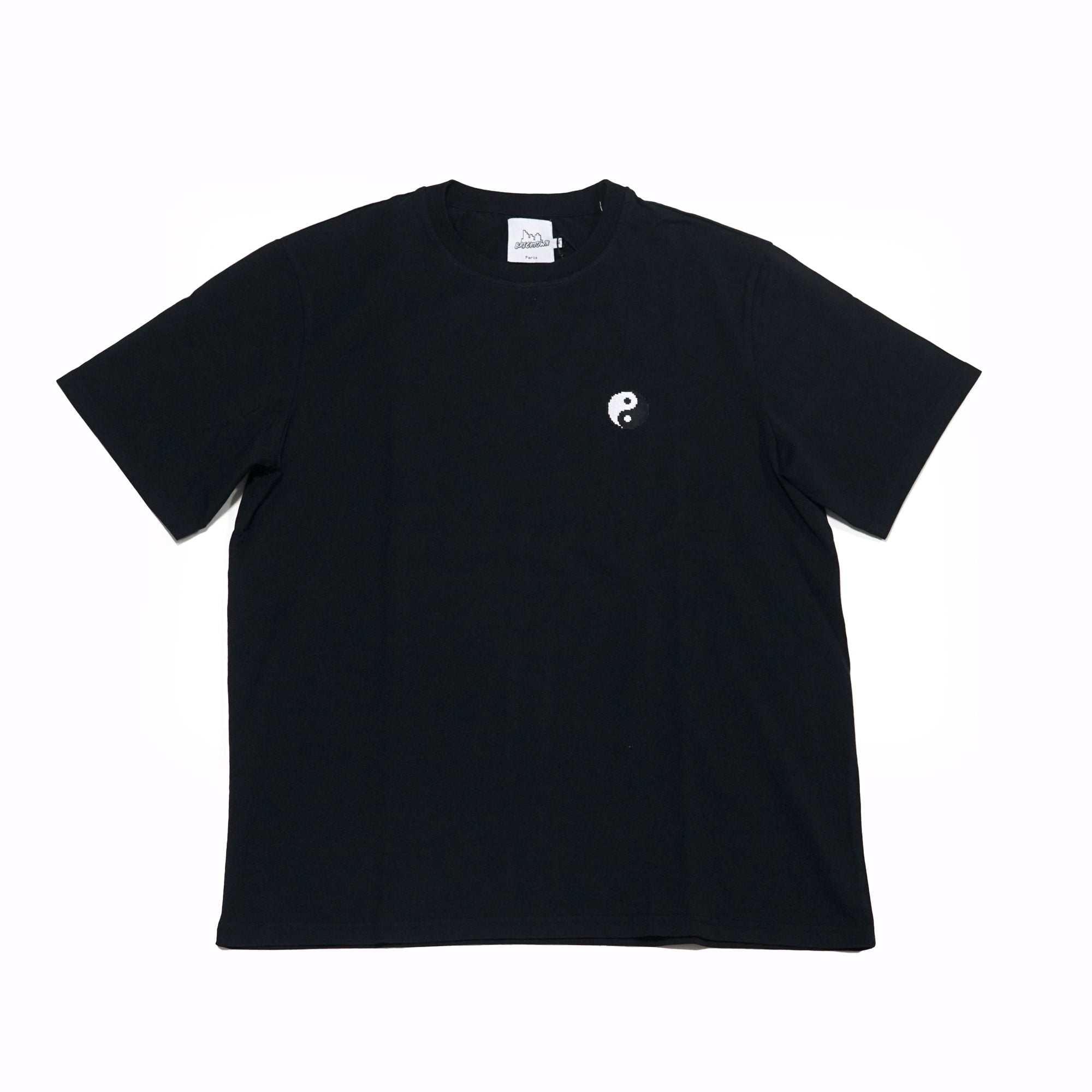 No:TSO-B-ES-YINYANG/BP | Name:yin yang OVERSIZE T-SHIRT - BRICKTOWN_The Classics Mix of Pixel Arts | Color:Black | Size:S/M/L【BRICKTOWN_ブリックタウン】