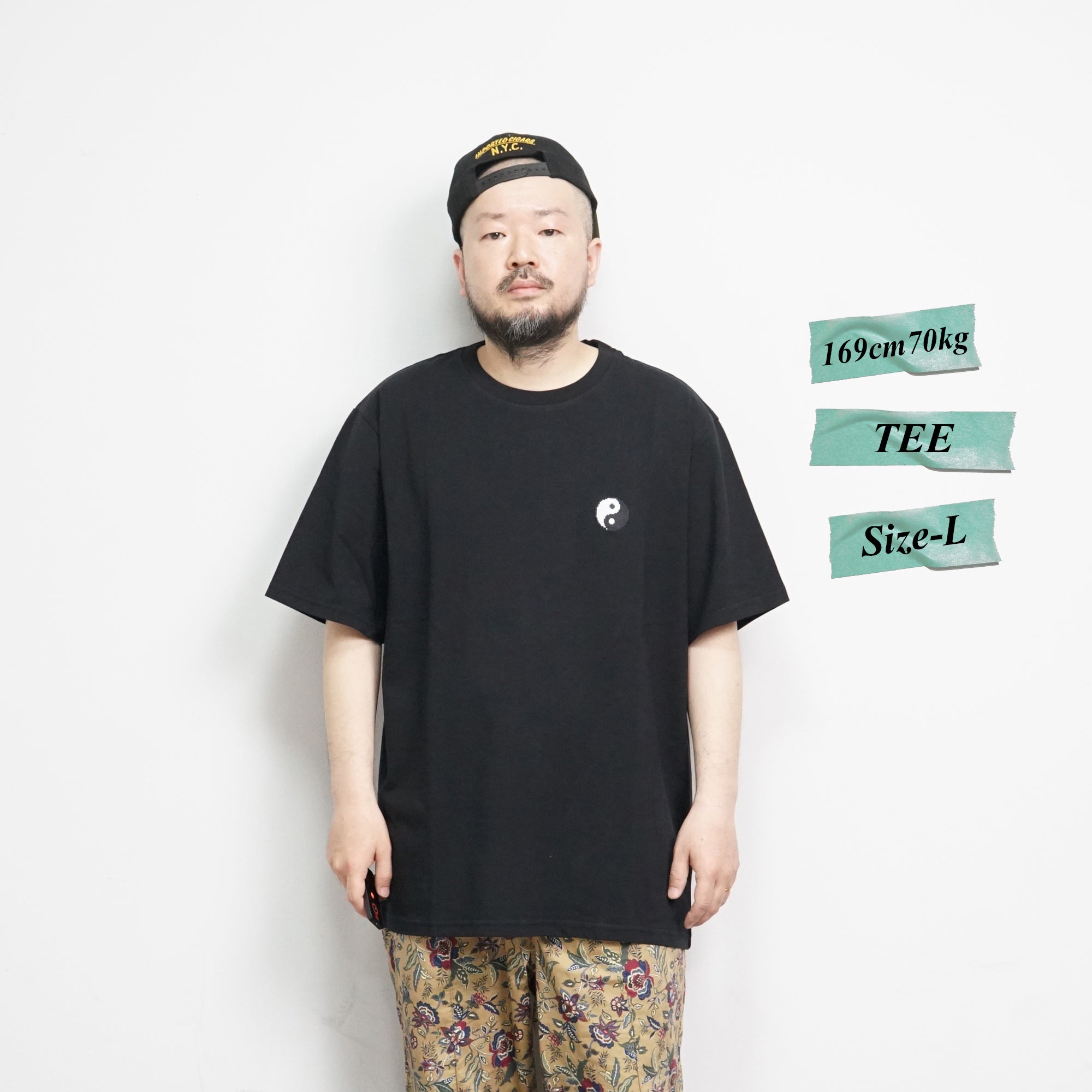 No:TSO-B-ES-YINYANG/BP | Name:yin yang OVERSIZE T-SHIRT - BRICKTOWN_The Classics Mix of Pixel Arts | Color:Black | Size:S/M/L【BRICKTOWN_ブリックタウン】