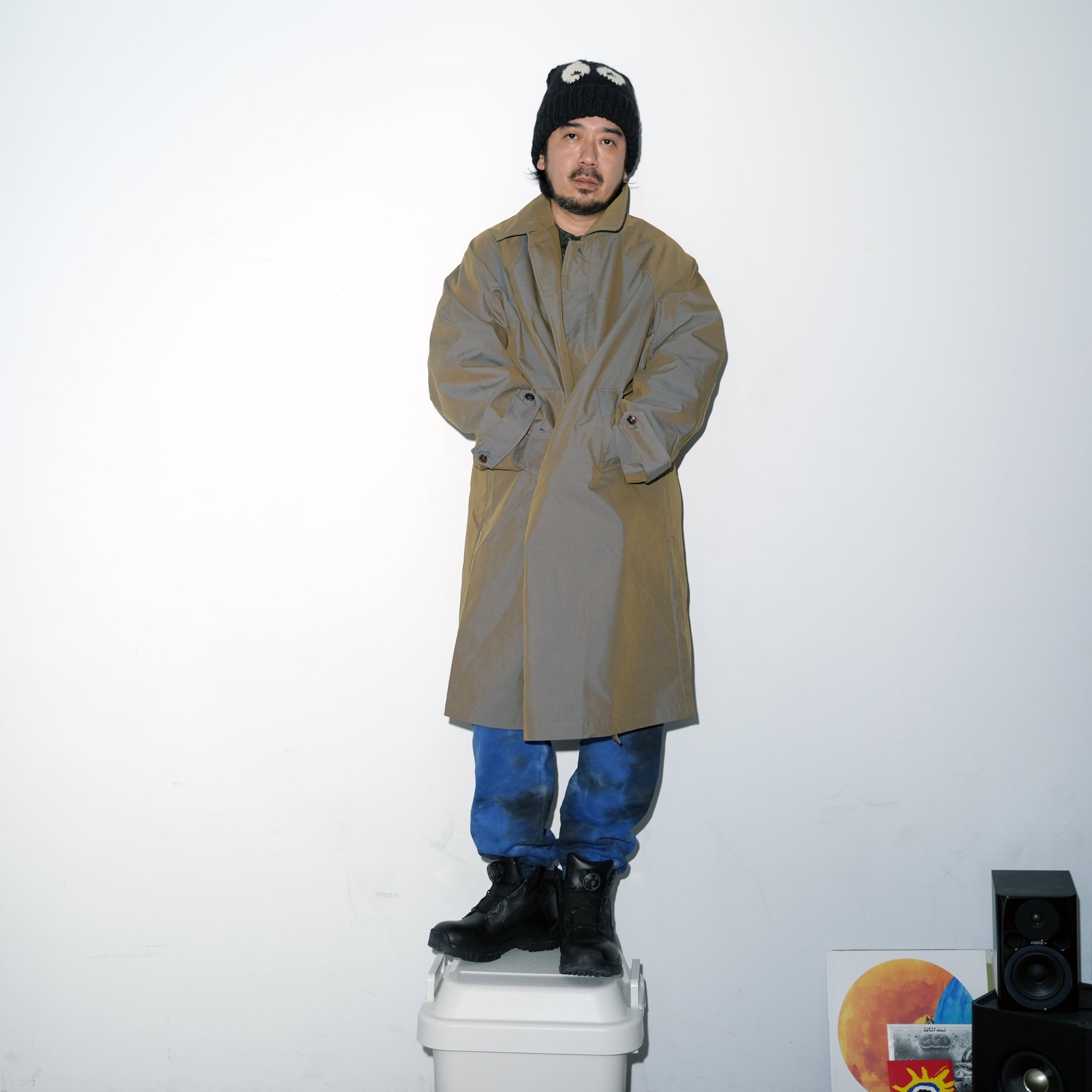 Graves_Bal Collar Coat – Offwhite / Beige / Charcoal / Black | KELEN MEN