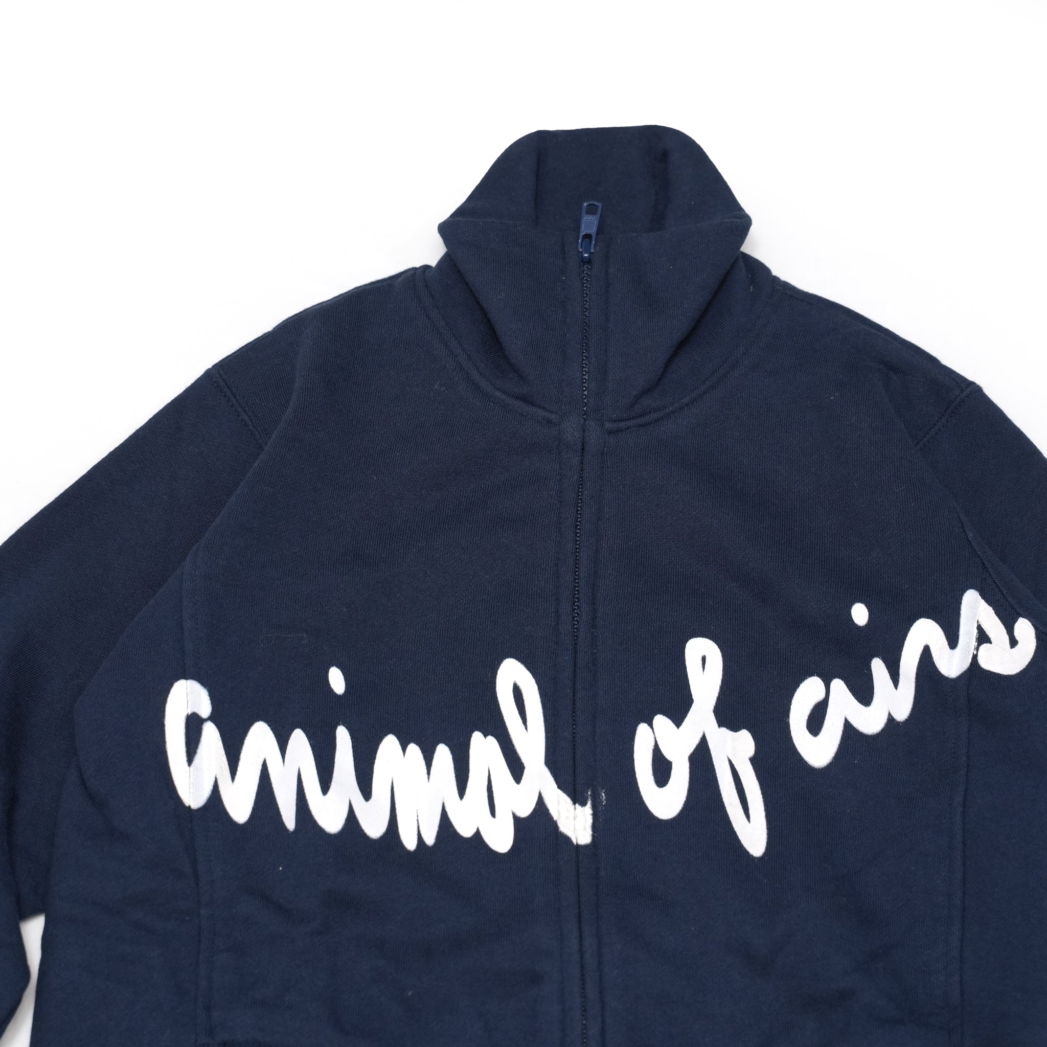 sweatzip | aoa logo sweat Zipup | Color:Navy | Size:Free【animal of airs_アニマル オブ エアーズ】