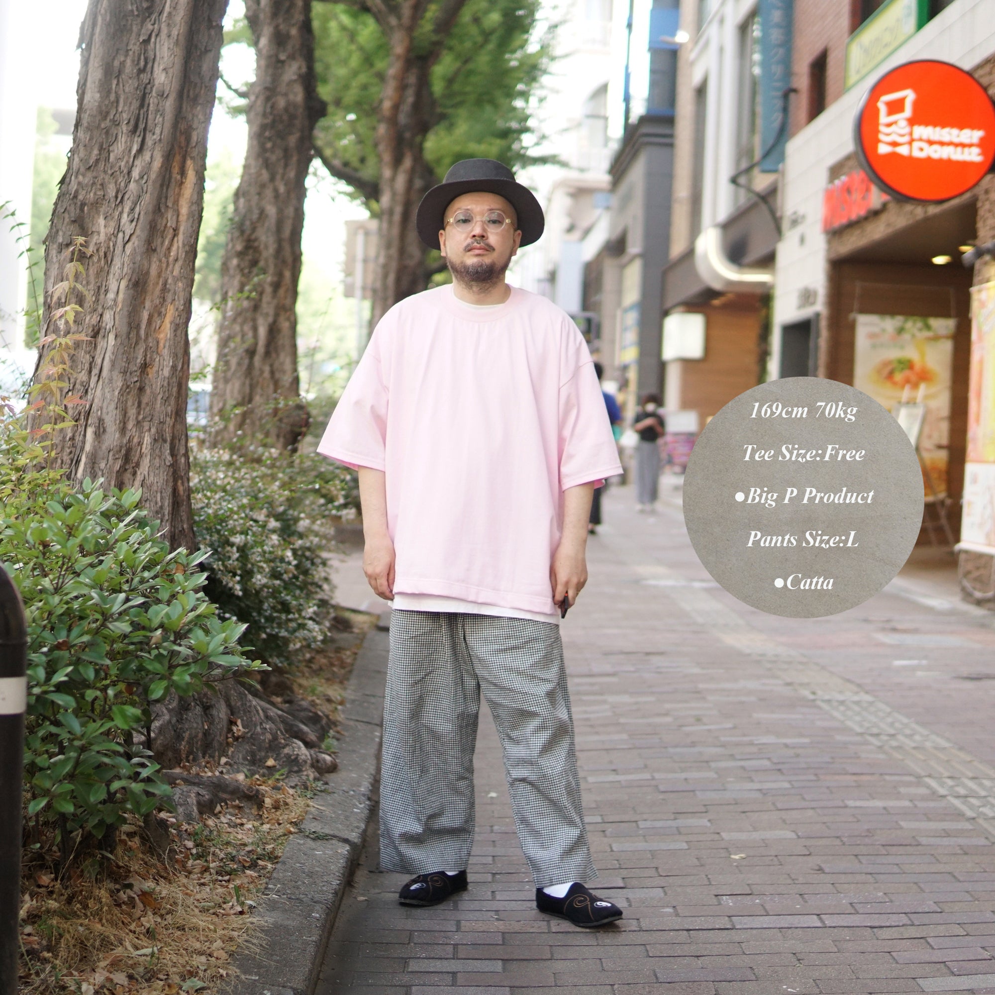 No:#SV041 | Name:Big P Short Length Tee | Color:White/Black/Green/Pink | Size:Free【Big P Product】【ネコポス選択可能】