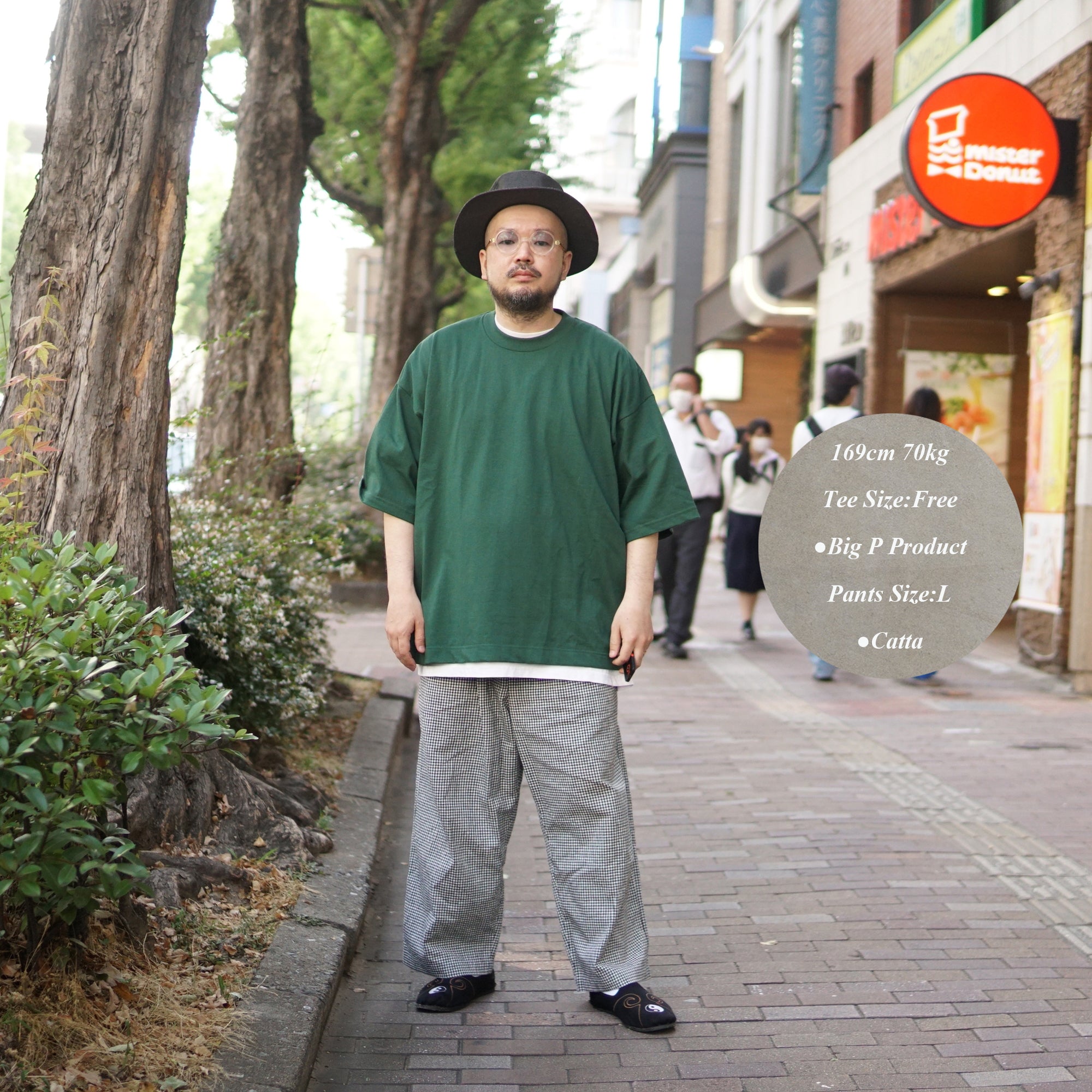 No:#SV041 | Name:Big P Short Length Tee | Color:White/Black/Green/Pink | Size:Free【Big P Product】【ネコポス選択可能】