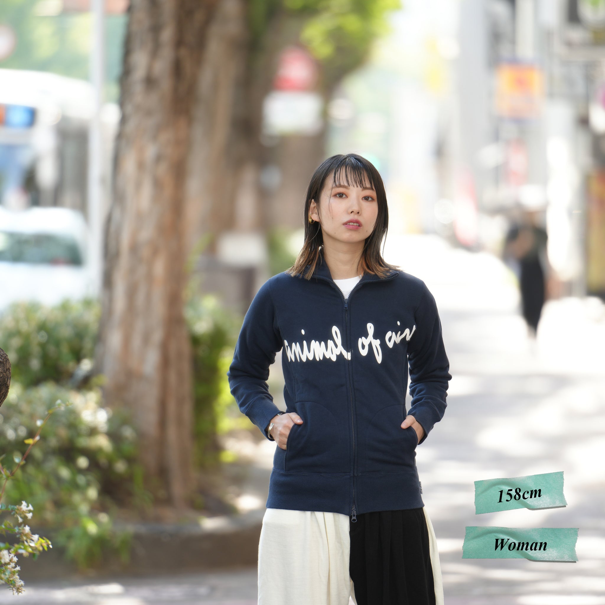 sweatzip | aoa logo sweat Zipup | Color:Navy | Size:Free【animal of airs_アニマル オブ エアーズ】
