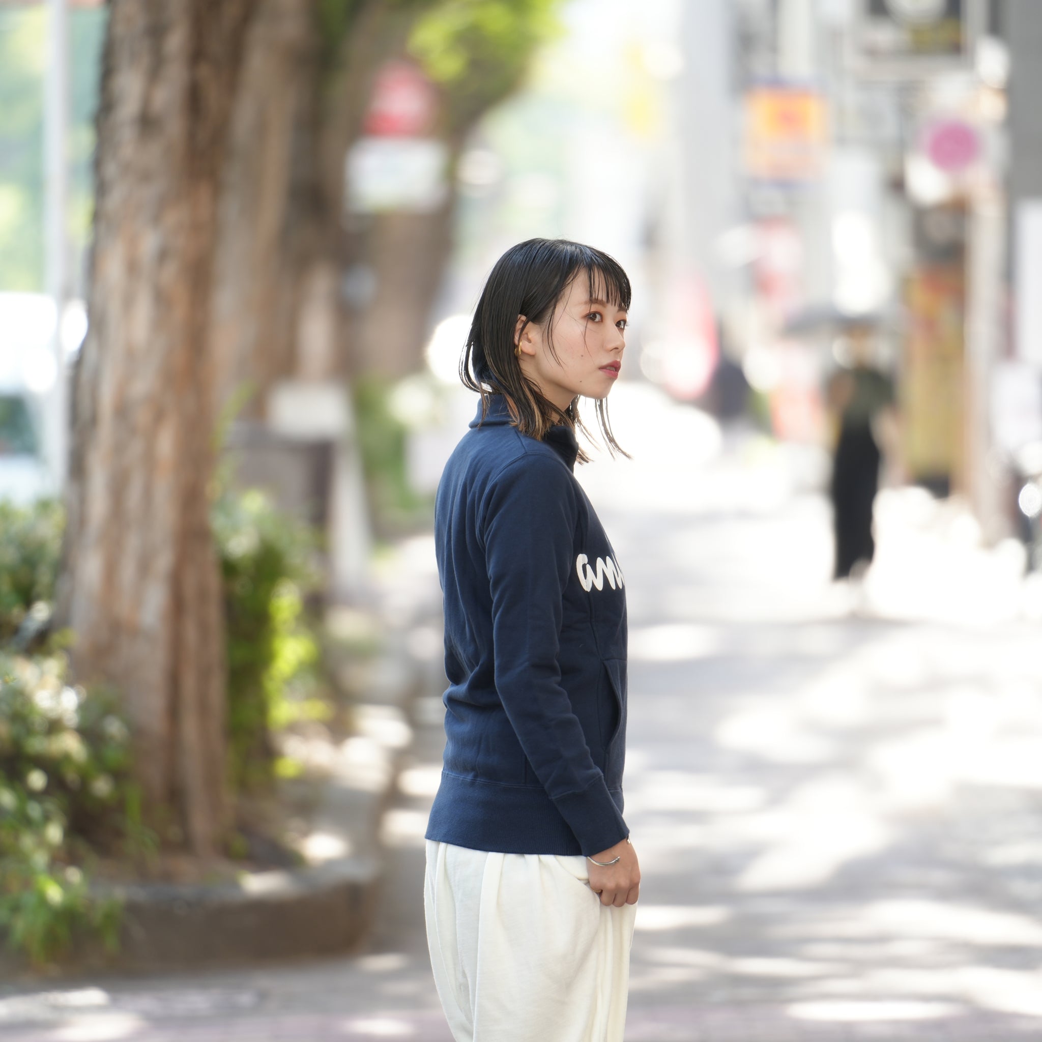 sweatzip | aoa logo sweat Zipup | Color:Navy | Size:Free【animal of airs_アニマル オブ エアーズ】