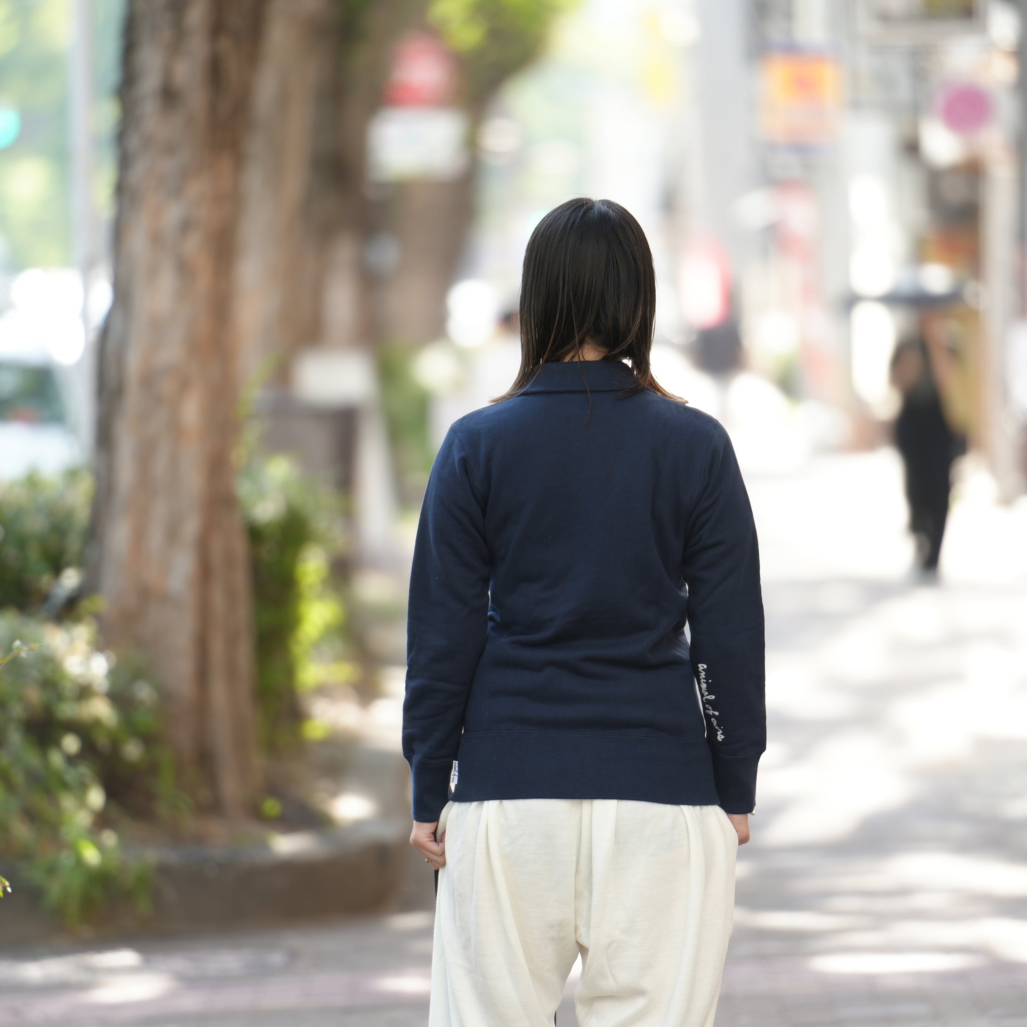 sweatzip | aoa logo sweat Zipup | Color:Navy | Size:Free【animal of airs_アニマル オブ エアーズ】