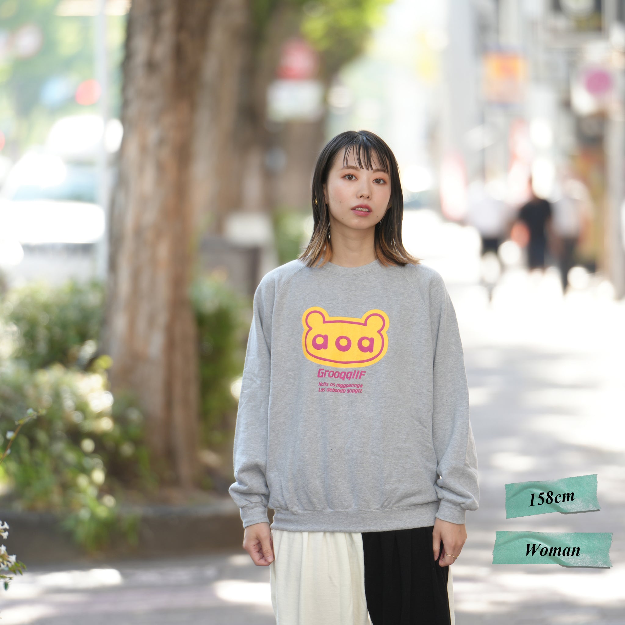 No:aoasweat002 | Name:aoa Sweat shirts | Color:Gray | Size:Free【animal of airs_アニマル オブ エアーズ】
