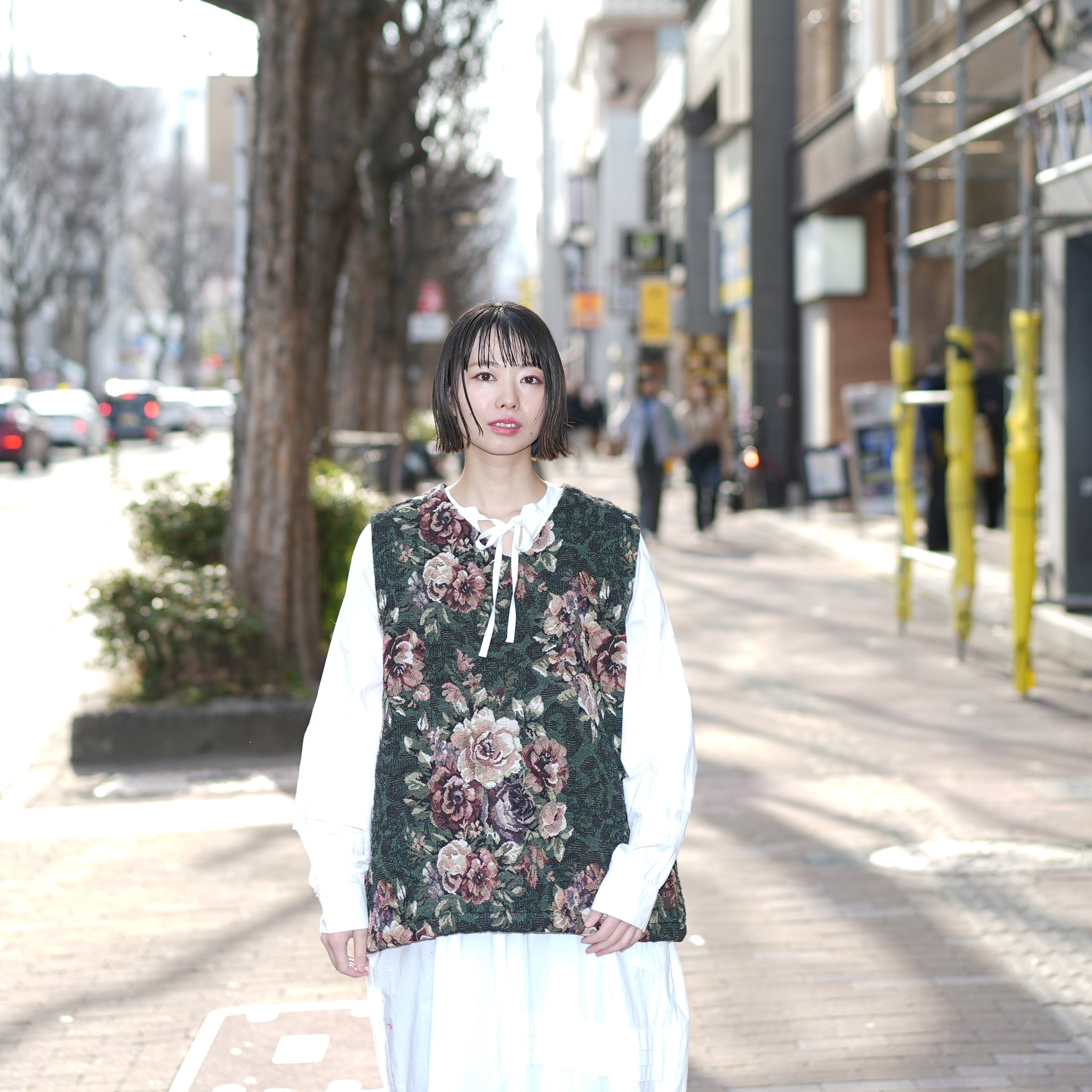No:VOO-1118 | Name:GOBELIN VEST | Color:Beige/Green/Black【VOO_ヴォー】