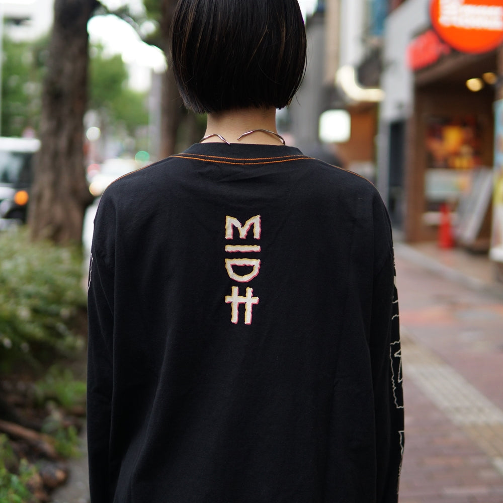 No:24340 | Name:MADORASINDAHOUSE ILLUSION LONGSLEEVE BF TEE | Color:Washed Black | Size:M/L【ONE TEASPOON】-ONE TEASPOON-ADDICTION FUKUOKA