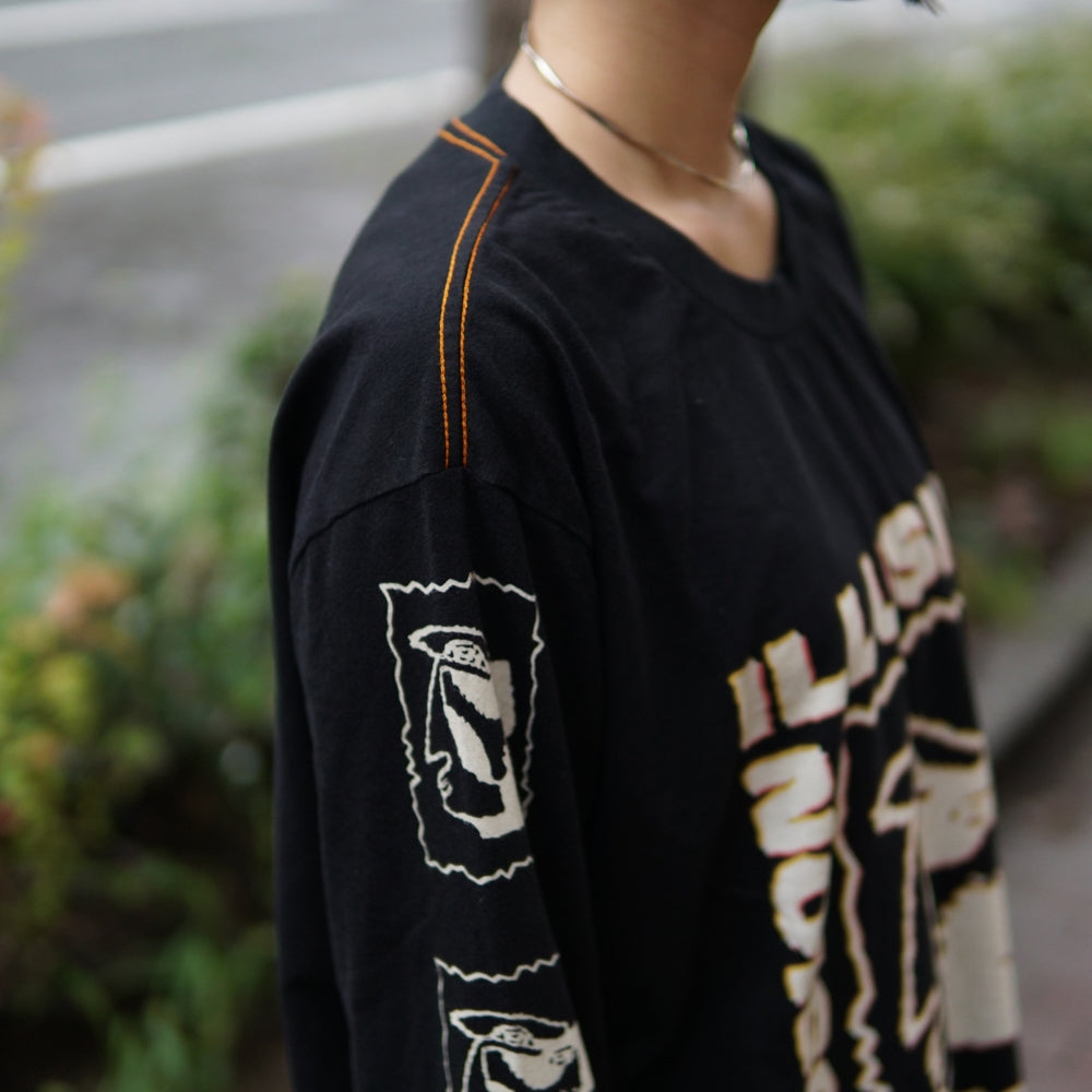 No:24340 | Name:MADORASINDAHOUSE ILLUSION LONGSLEEVE BF TEE | Color:Washed Black | Size:M/L【ONE TEASPOON】-ONE TEASPOON-ADDICTION FUKUOKA