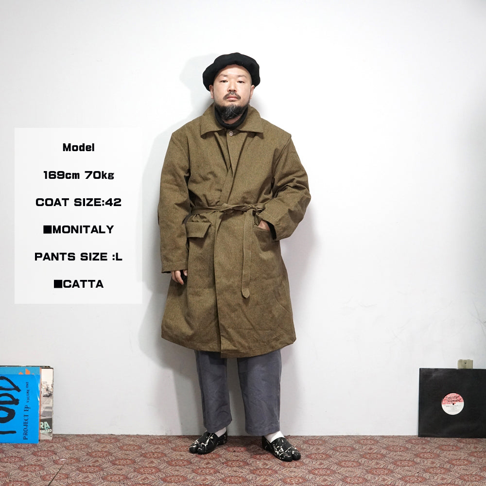 No:M30008 | Name:Jute Coat | Color:Old Hunting Brown/Black Mix | Size:38/40/42【MONITALY】-MONITALY-ADDICTION FUKUOKA