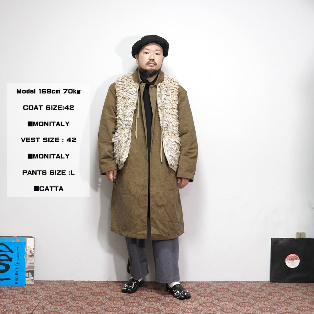 No:M30008 | Name:Jute Coat | Color:Old Hunting Brown/Black Mix | Size:38/40/42【MONITALY】-MONITALY-ADDICTION FUKUOKA