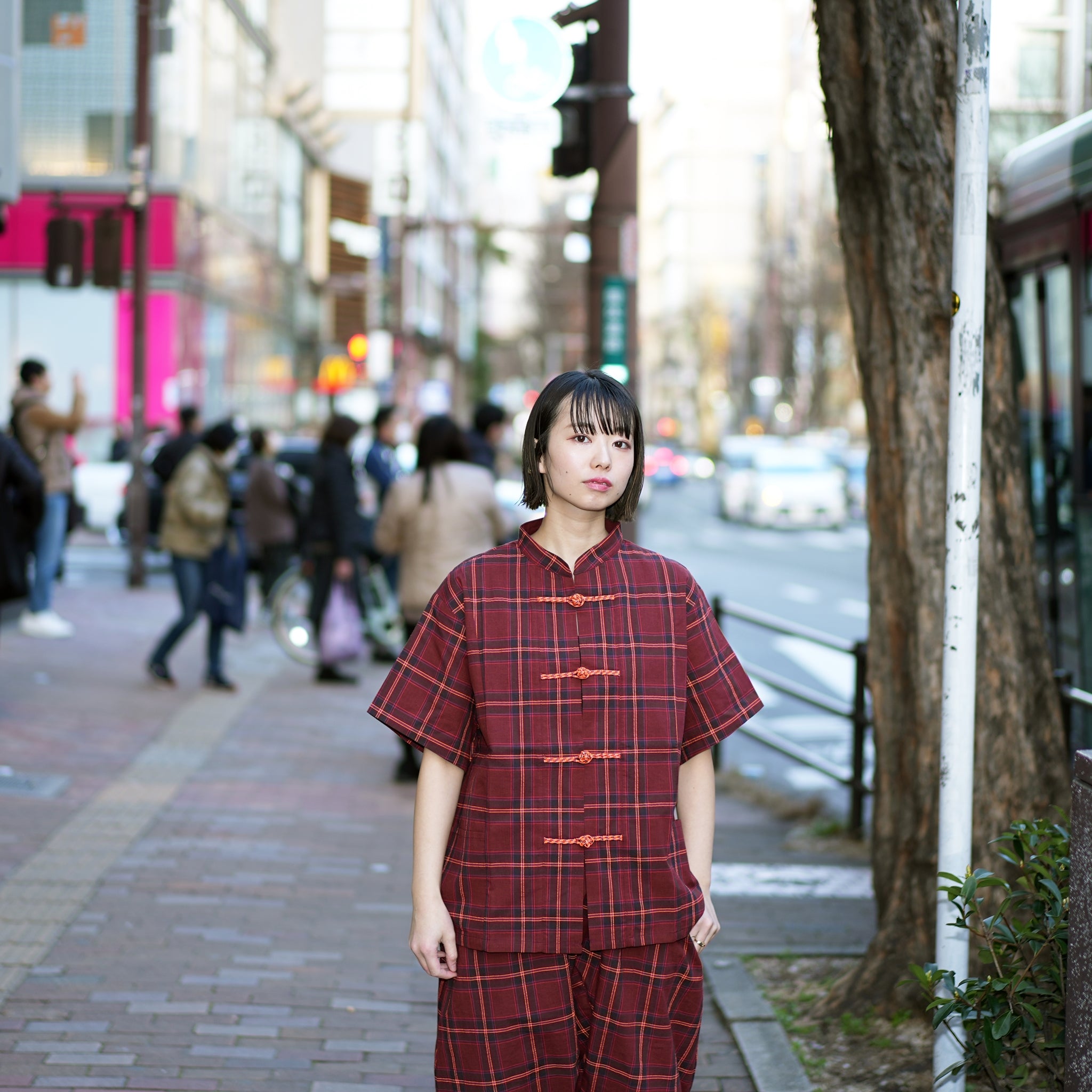 No:bsd23SS-10_a | Name:Checked sarrouel pants | Color:Red【BEDSIDEDRAMA_ベッドサイドドラマ】【archive】