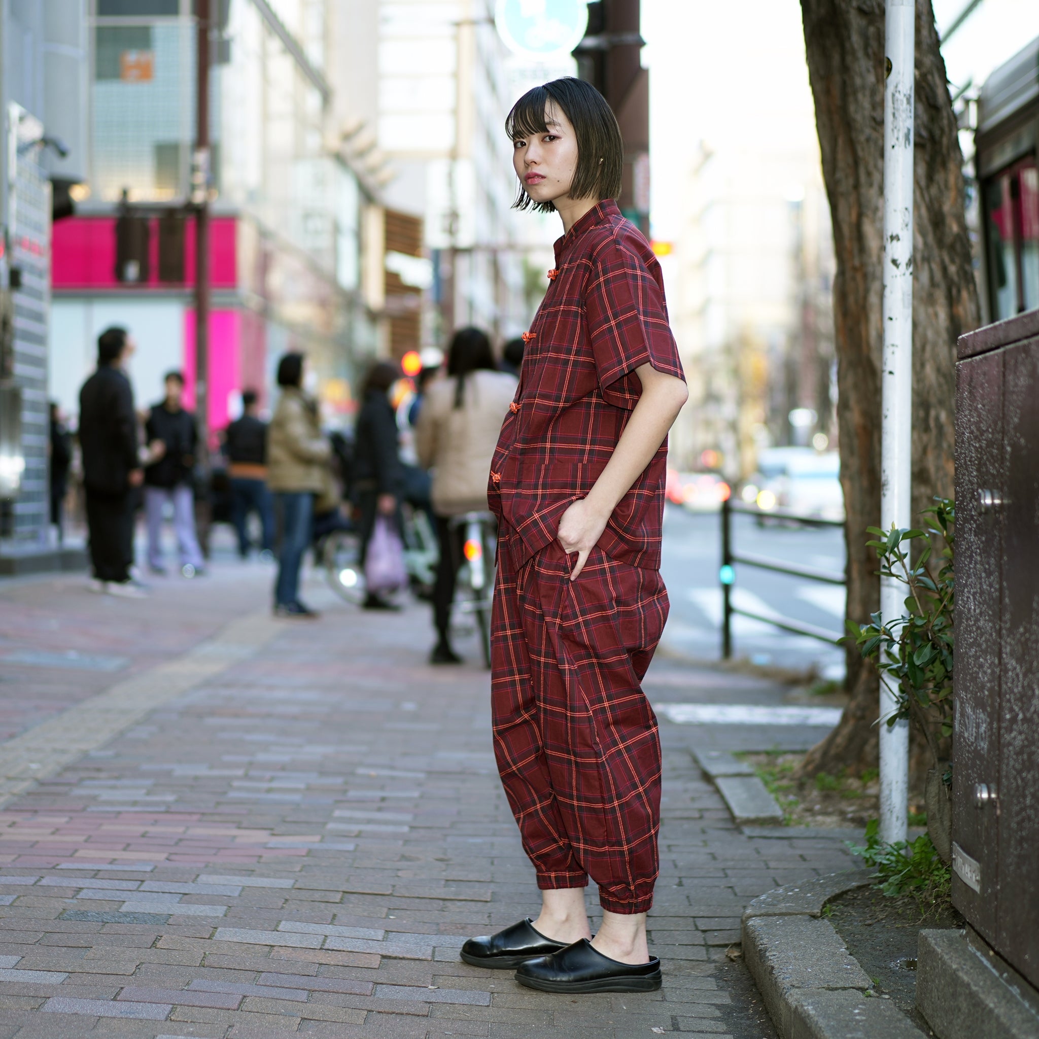 No:bsd23SS-10_a | Name:Checked sarrouel pants | Color:Red【BEDSIDEDRAMA_ベッドサイドドラマ】【archive】